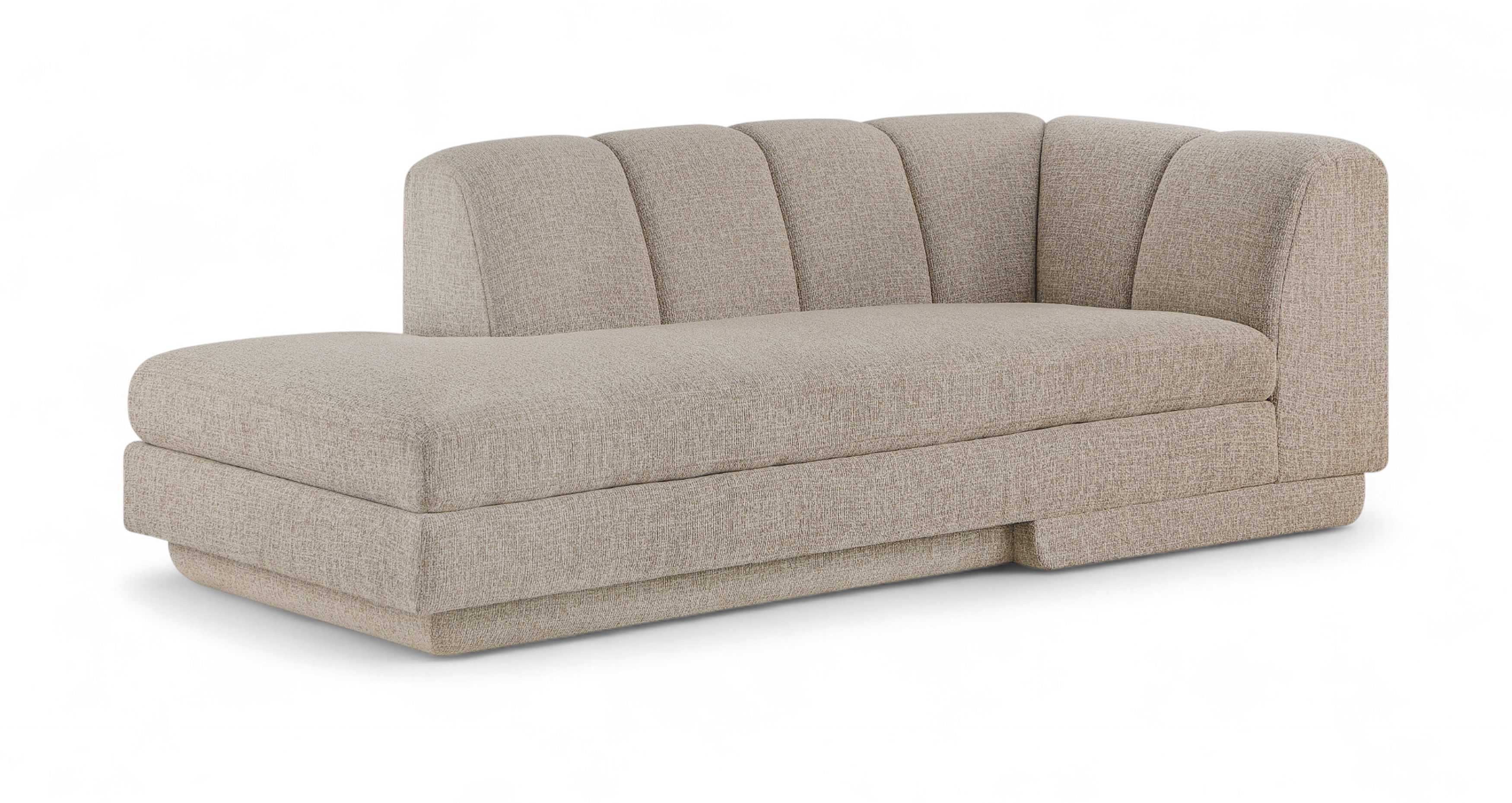 Modari - Fabric Upholstered Right Arm Chaise - Beige
