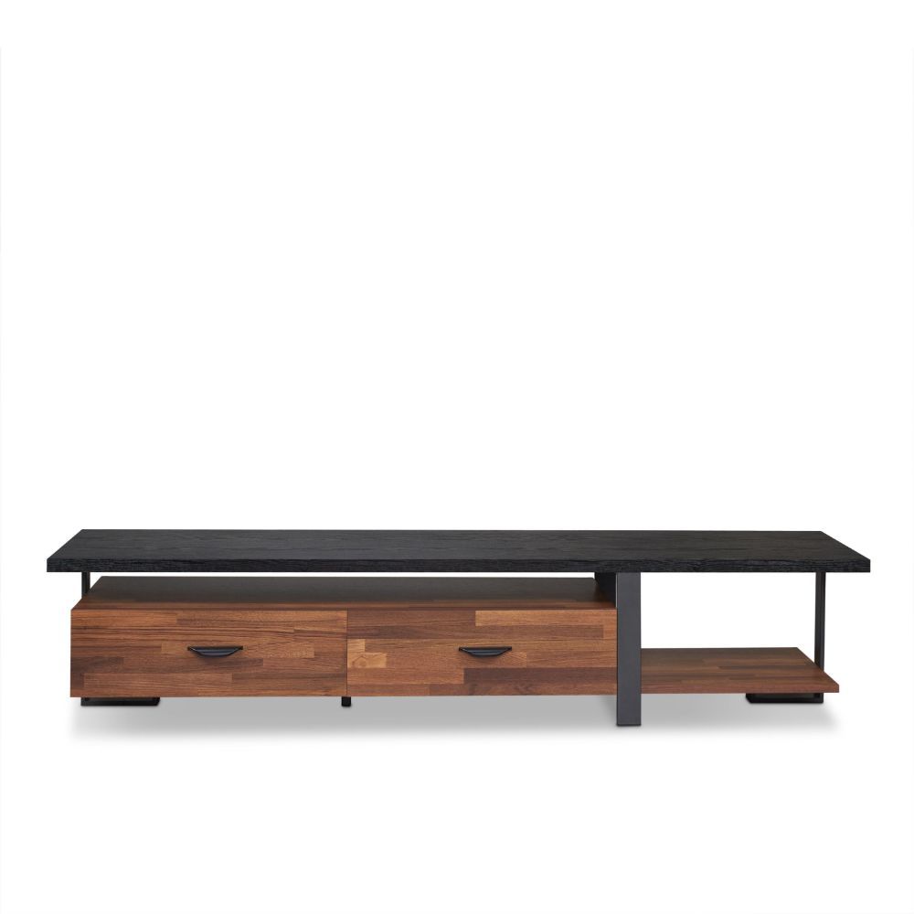 Elling - TV Stand - Walnut & Black, light brown, view 2