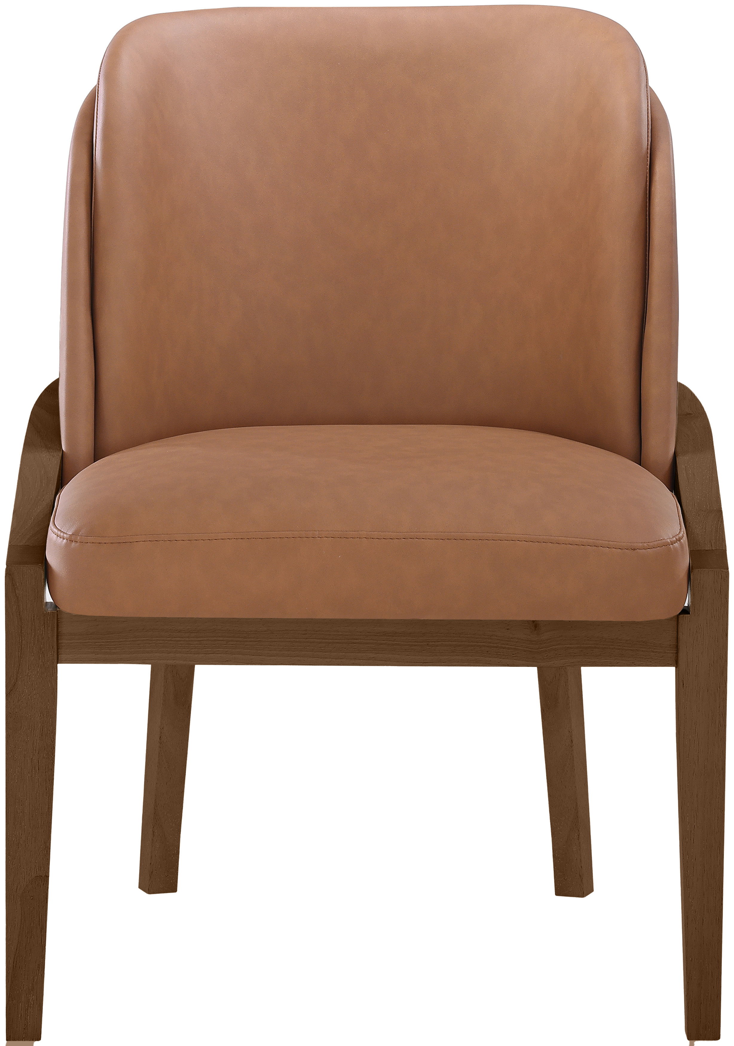 Navo - Upholstered Dining Chair Vegan Leather - Cognac