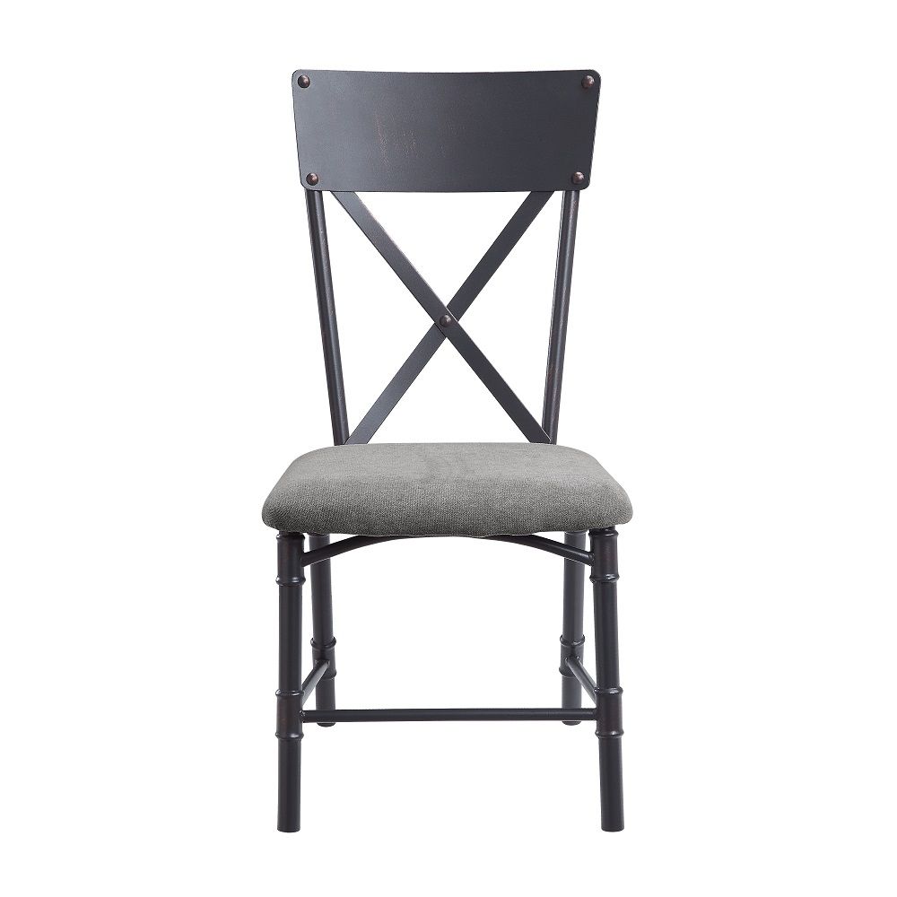 Edina - Side Chair (Set of 2) - Gray Fabric, Oak & Sandy Black, dark gray, view 8