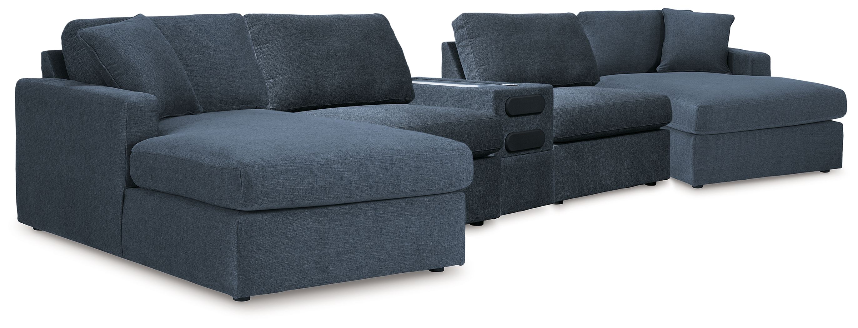 5 Pc · Double Chaise Sectional With Audio Console