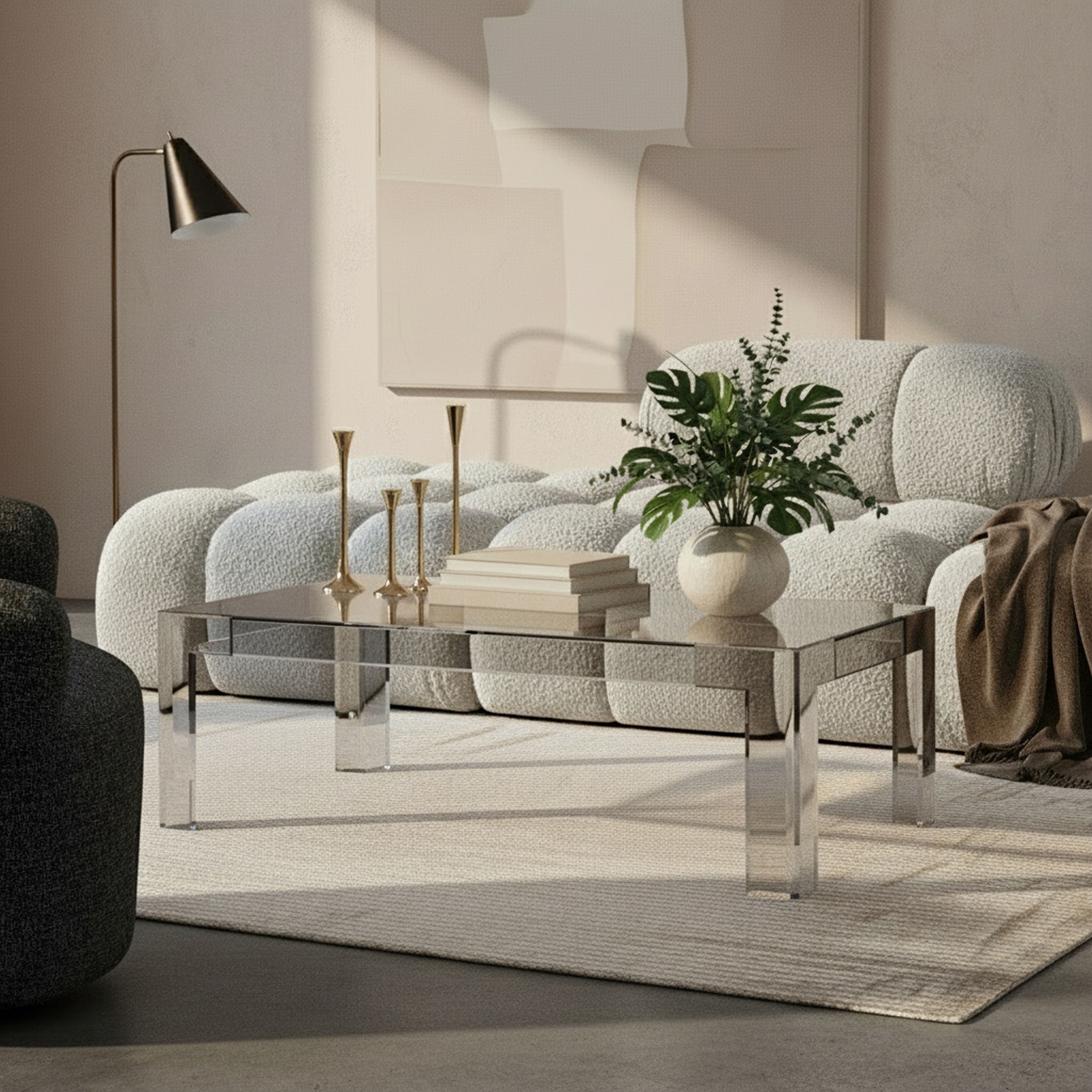 Casper - Steel Coffee Table - Pearl Silver