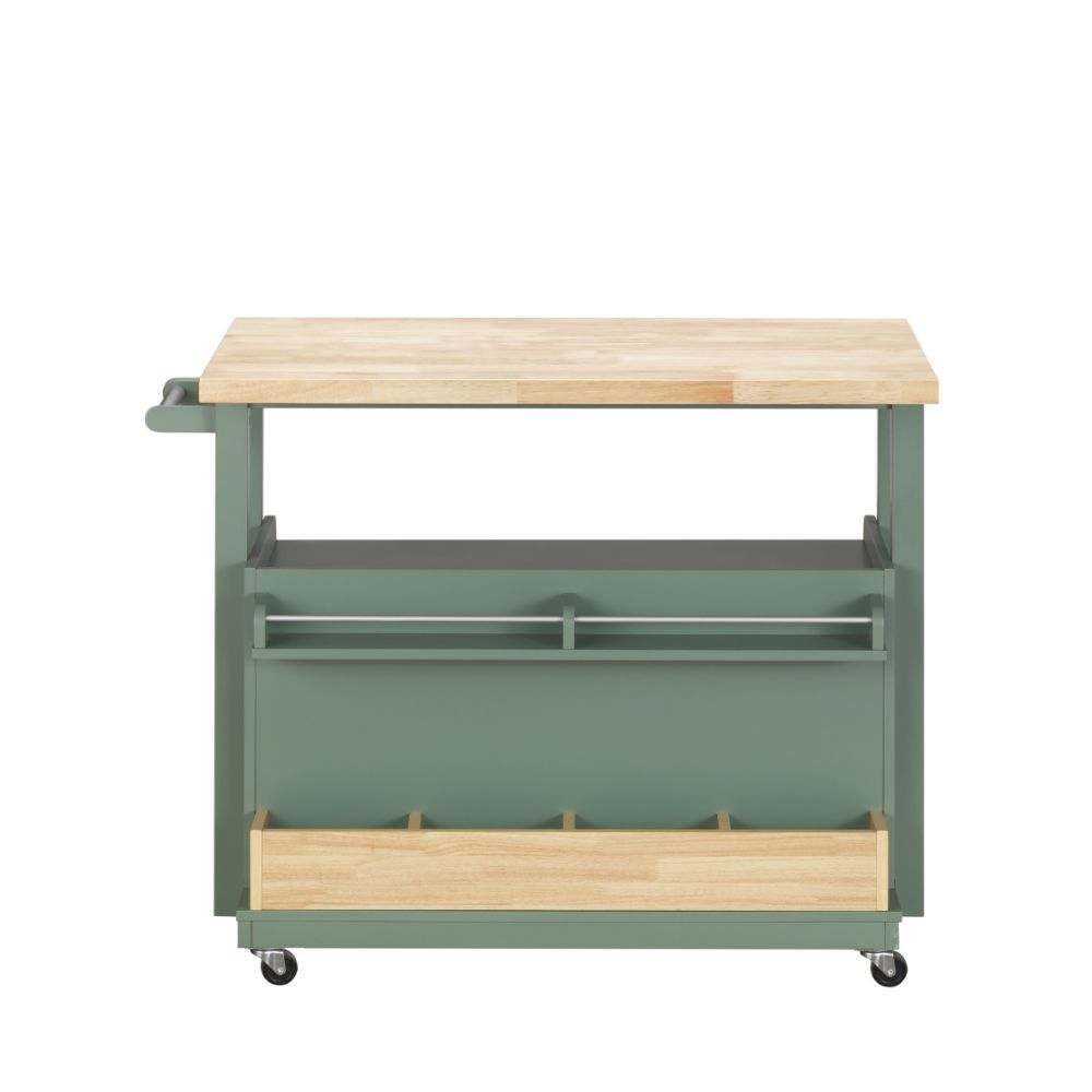 Harper - Kitchen Cart - Natural & Green, dark green, view 4