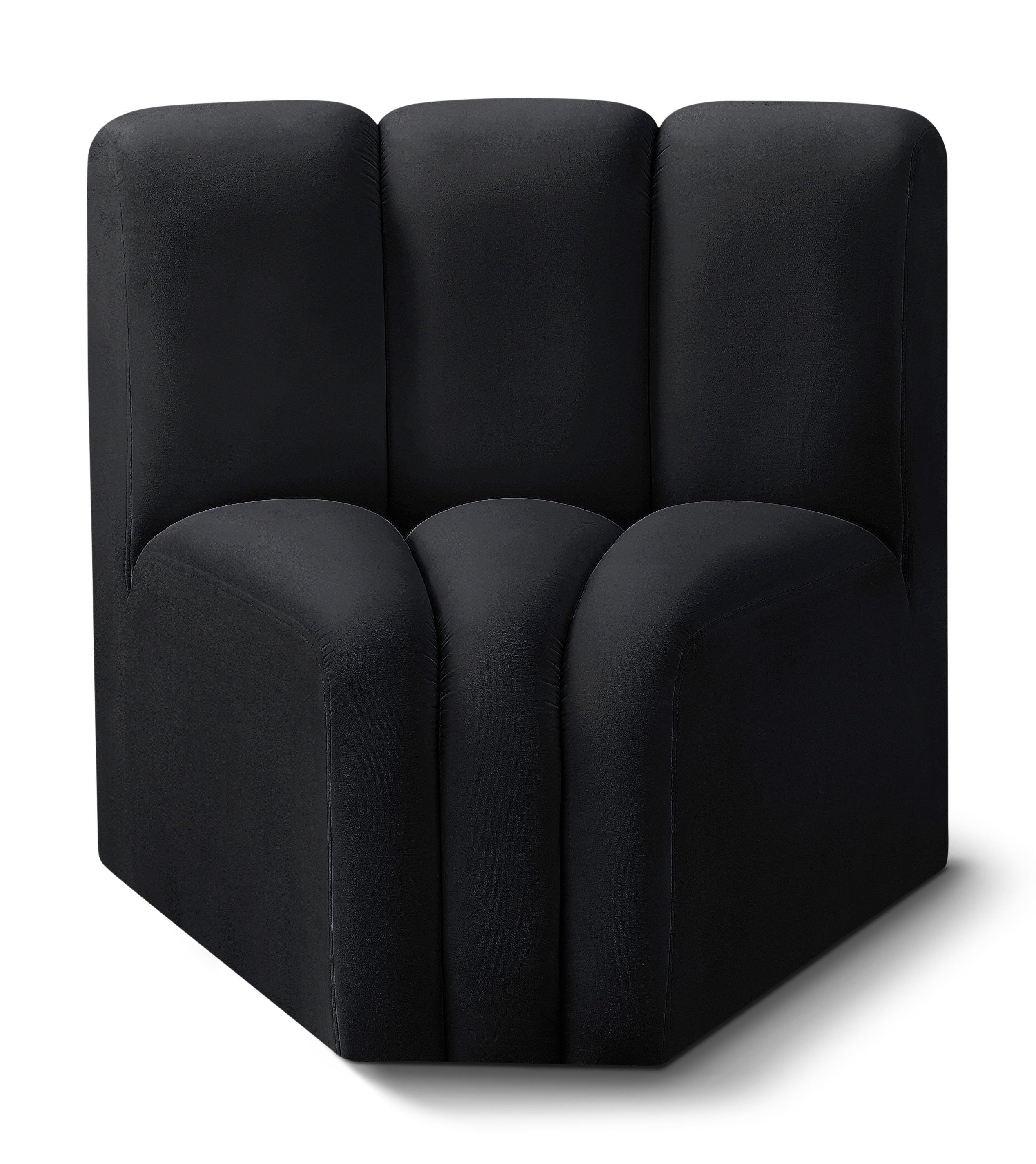 Arc - Velvet Curved Corner Chair - Black