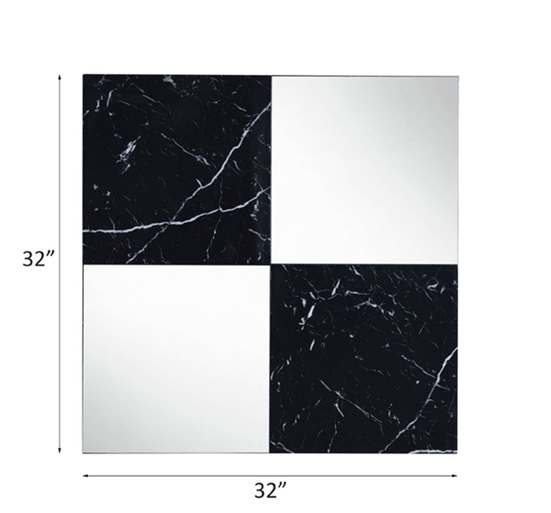 Angwin - Accent Mirror - Mirrored & Faux Marble Top, black, view 3