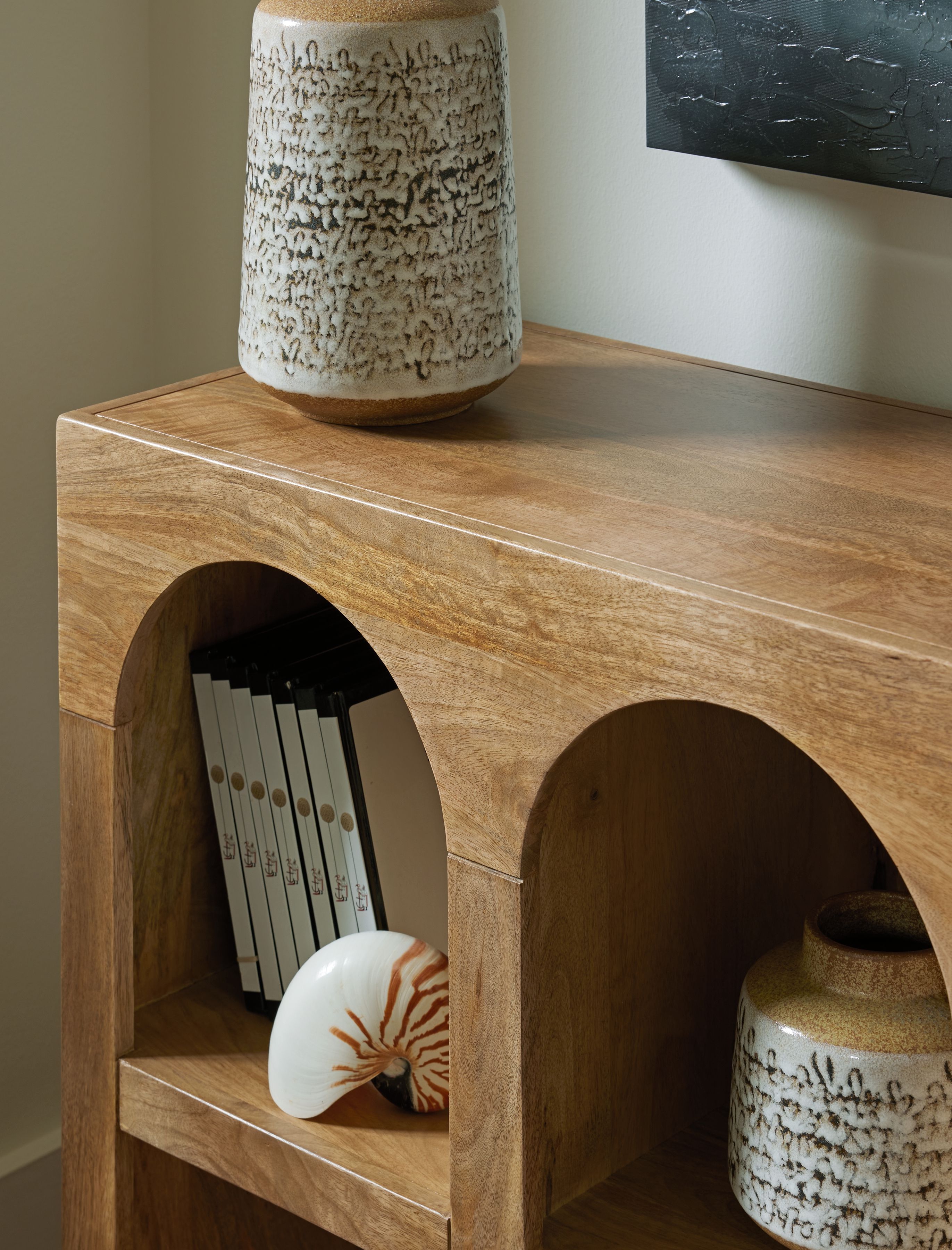 Ashley Furniture Luzmanacy - Console Sofa Table - Natural Brown - Image 5