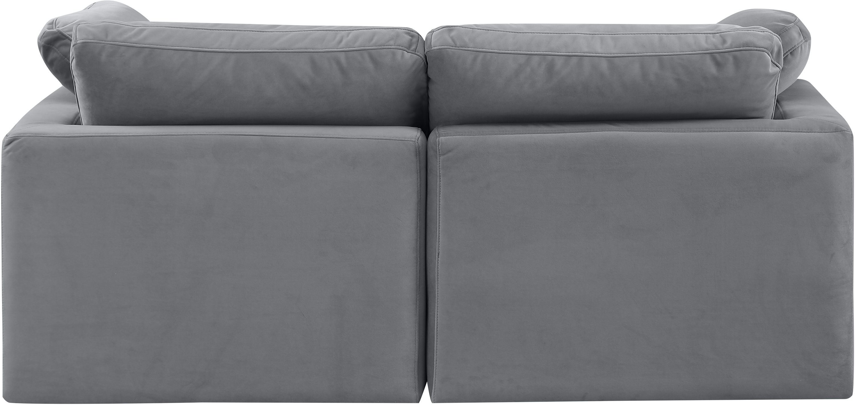 Indulge - Velvet 2 Piece Modular Sofa - Gray