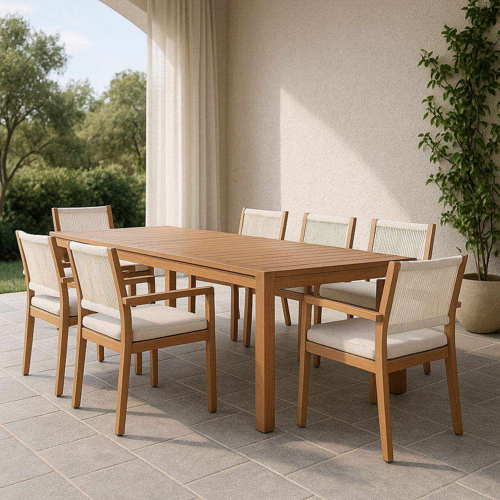 Maui - Water Resistant Outdoor Patio Dining Arm Chair (Set of 2) - Cream
