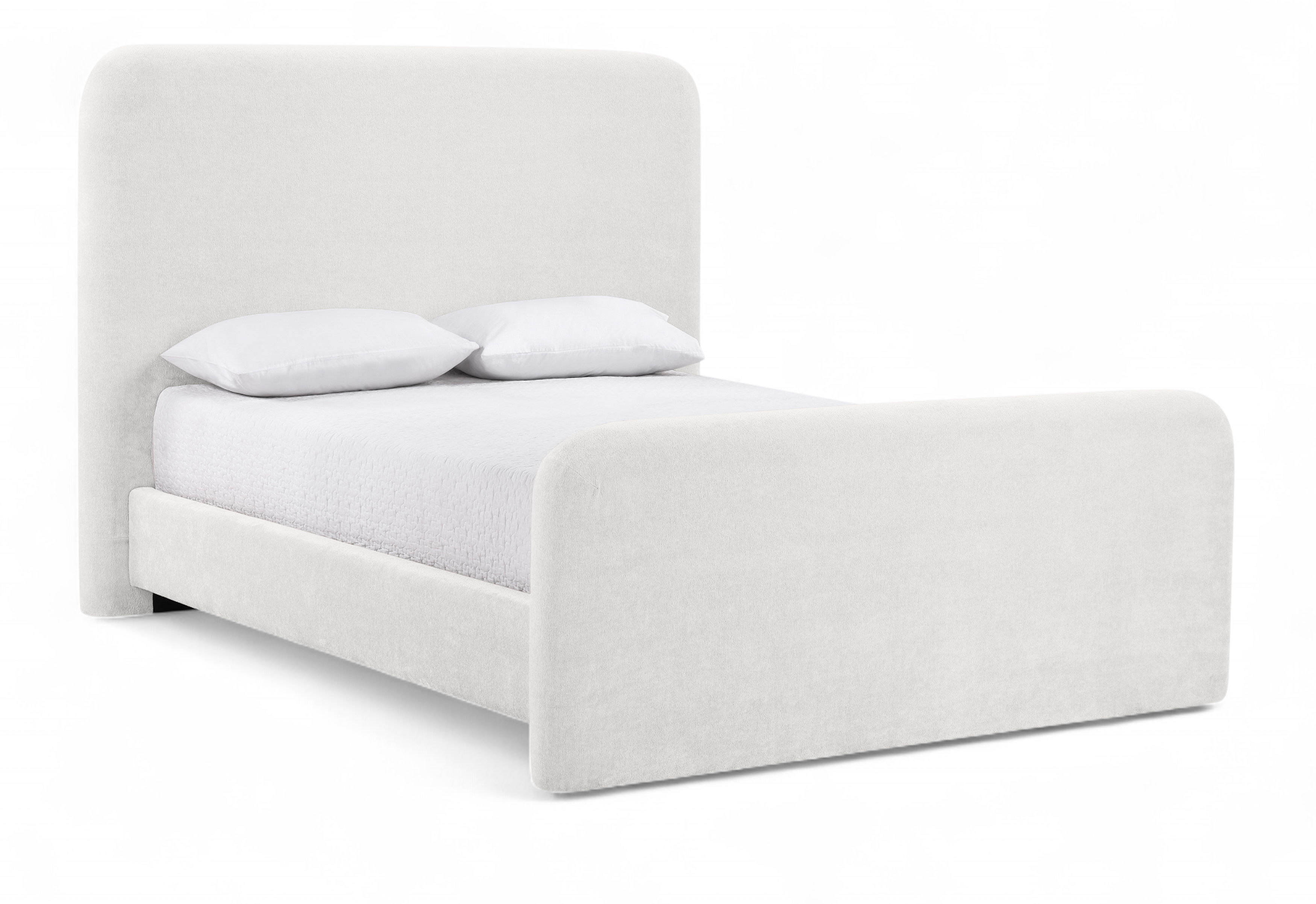 Fira - Chenille Fabric Upholstered Full Bed - Cream