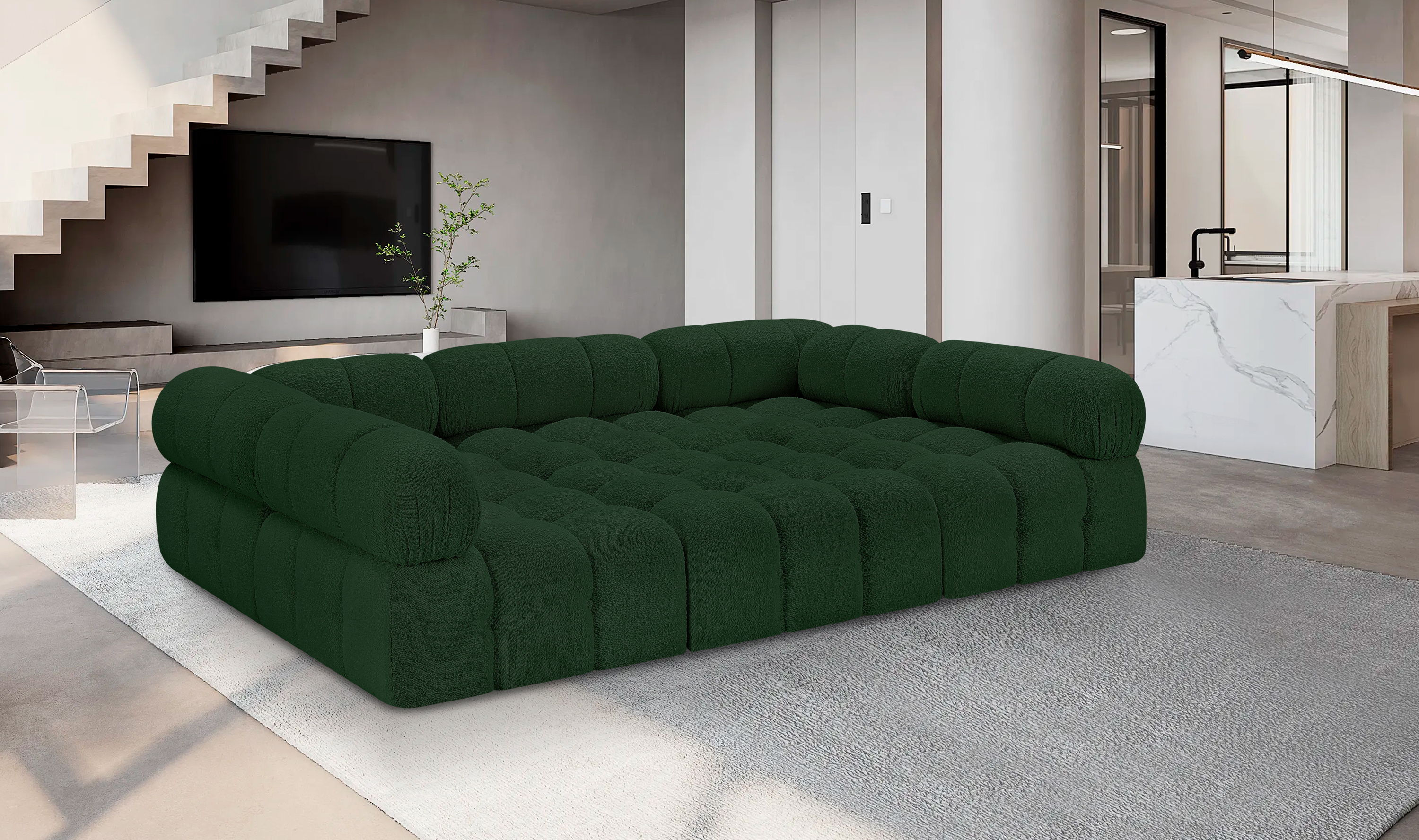 Ames - 6 Piece Modular Sectional - Green