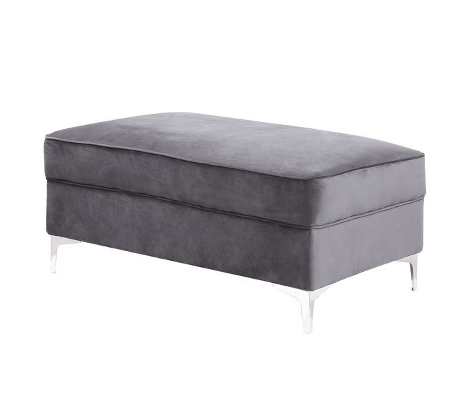 Bovasis - Ottoman - Gray Velvet, gray