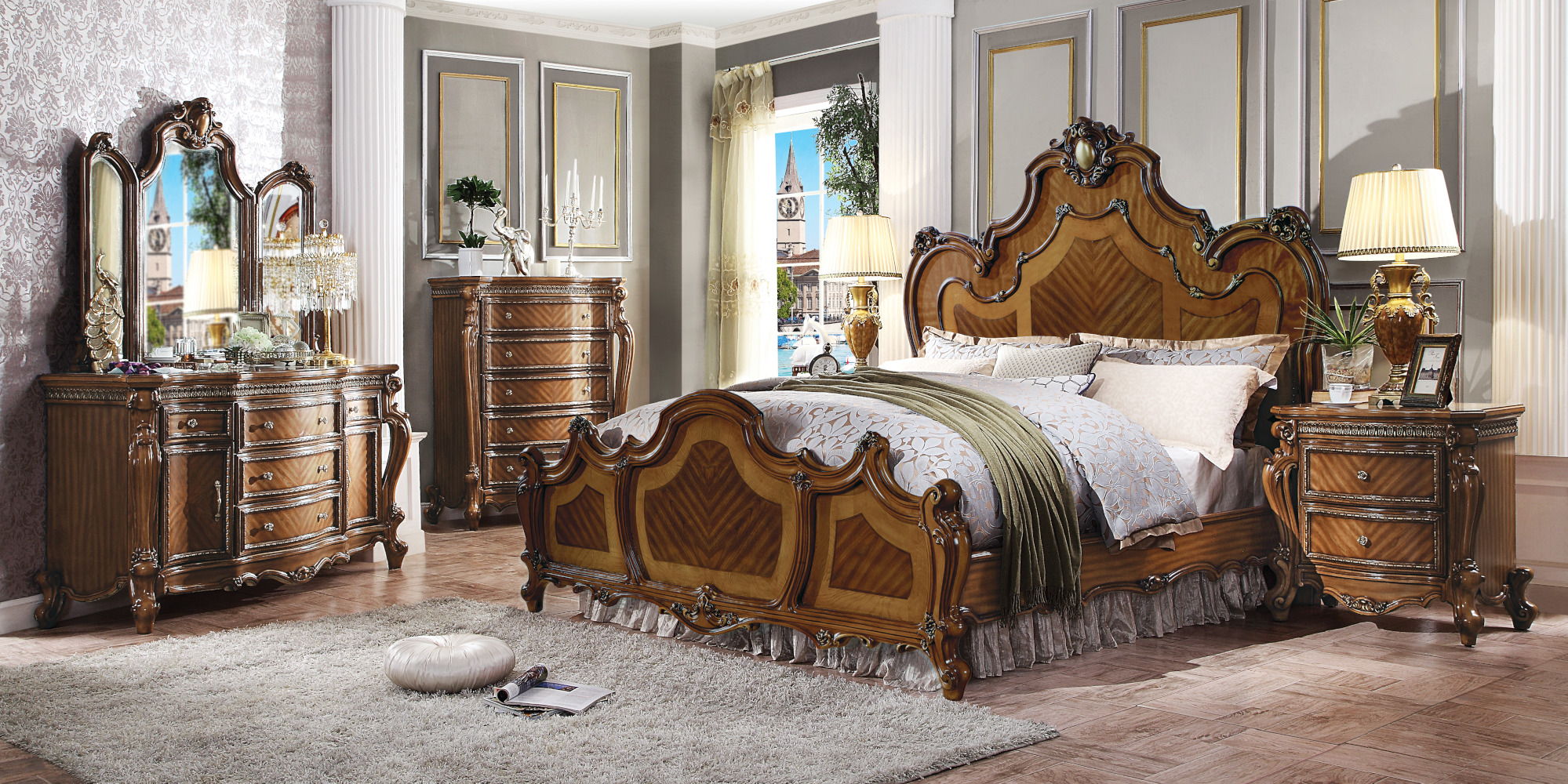 Picardy - Nightstand - Honey Oak, light brown, view 6