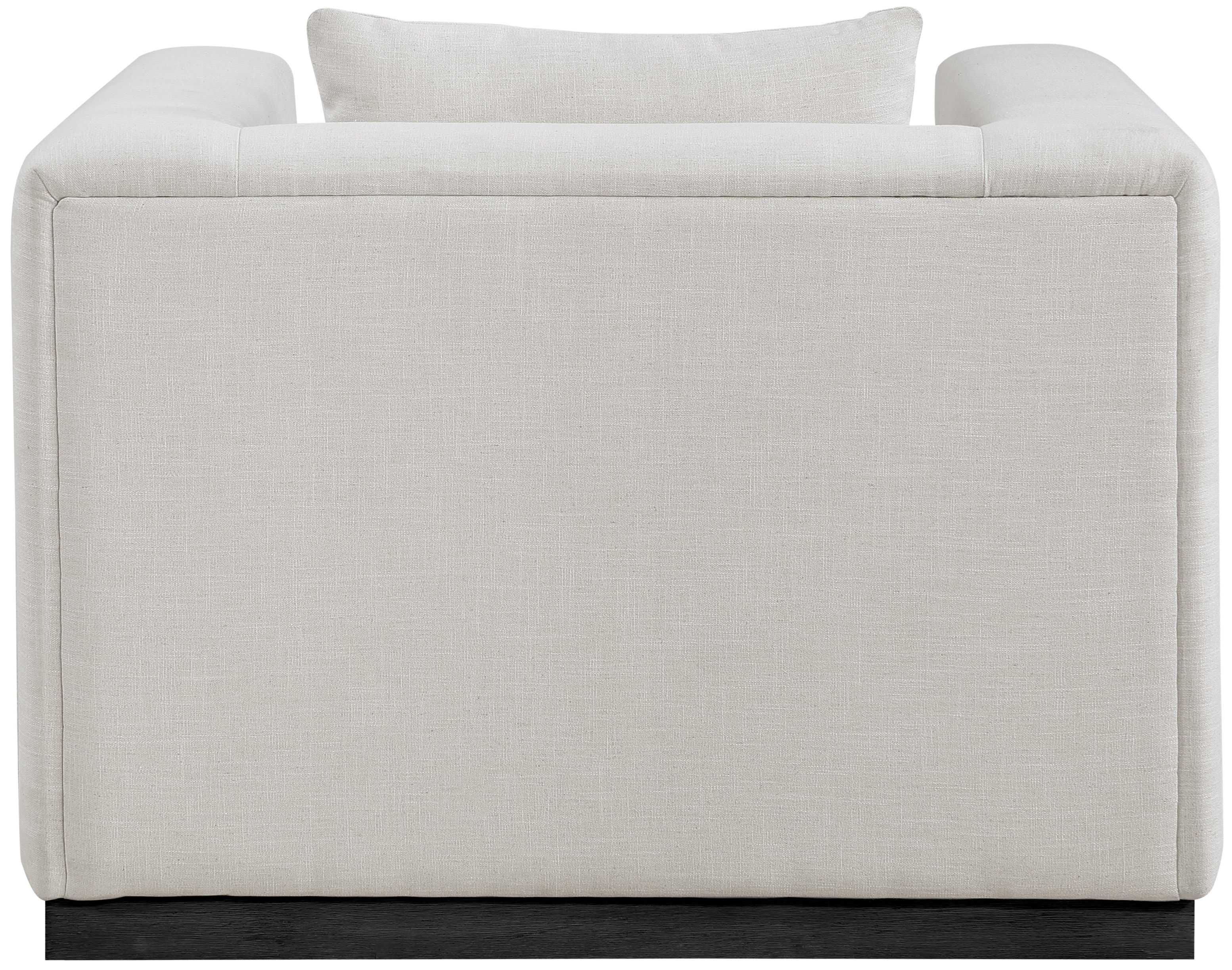 Alfie - Linen Textured Fabic Chair - Beige