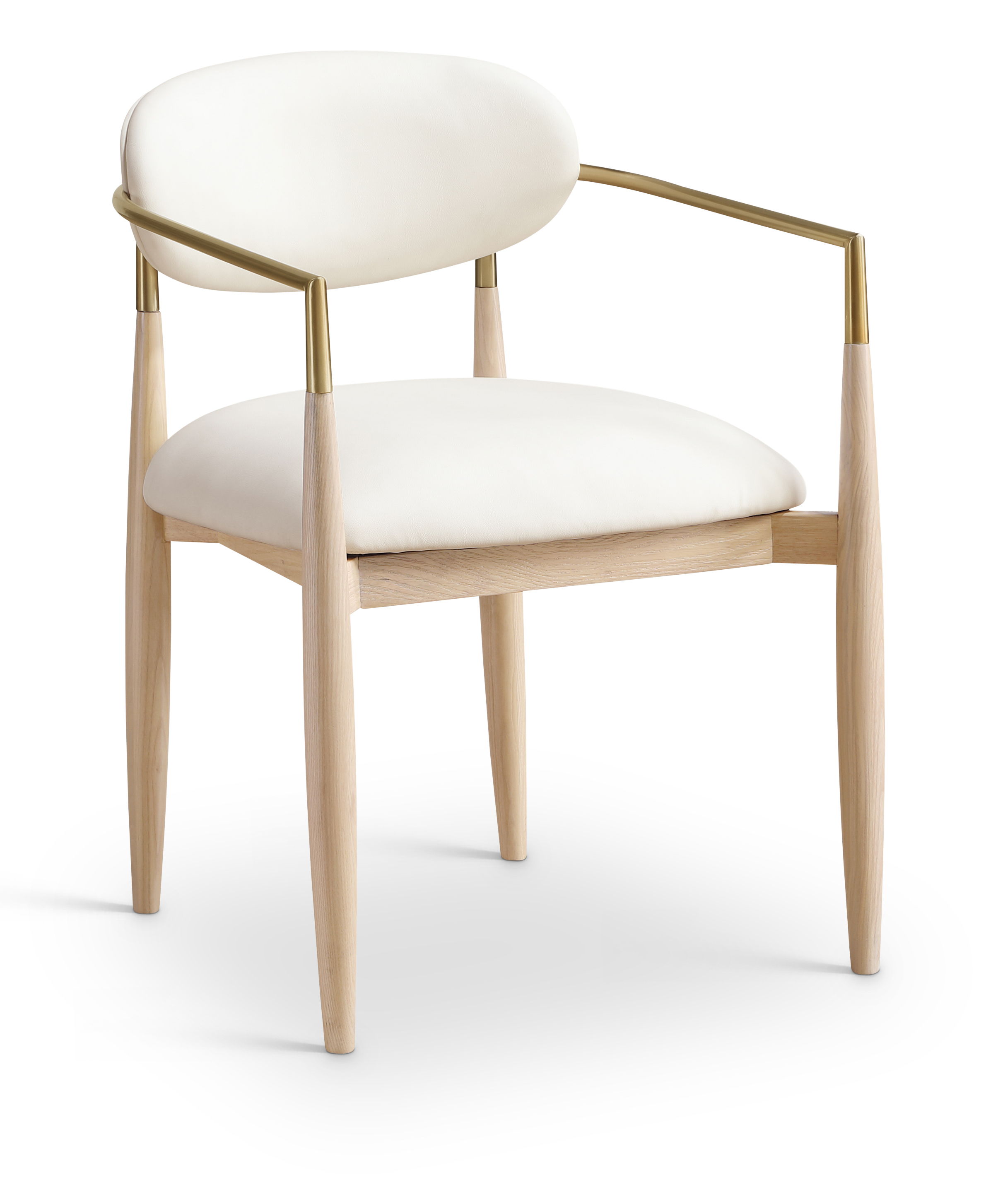 Riccio - Vegan Leather Dining Arm Chair (Set of 2) - Cream