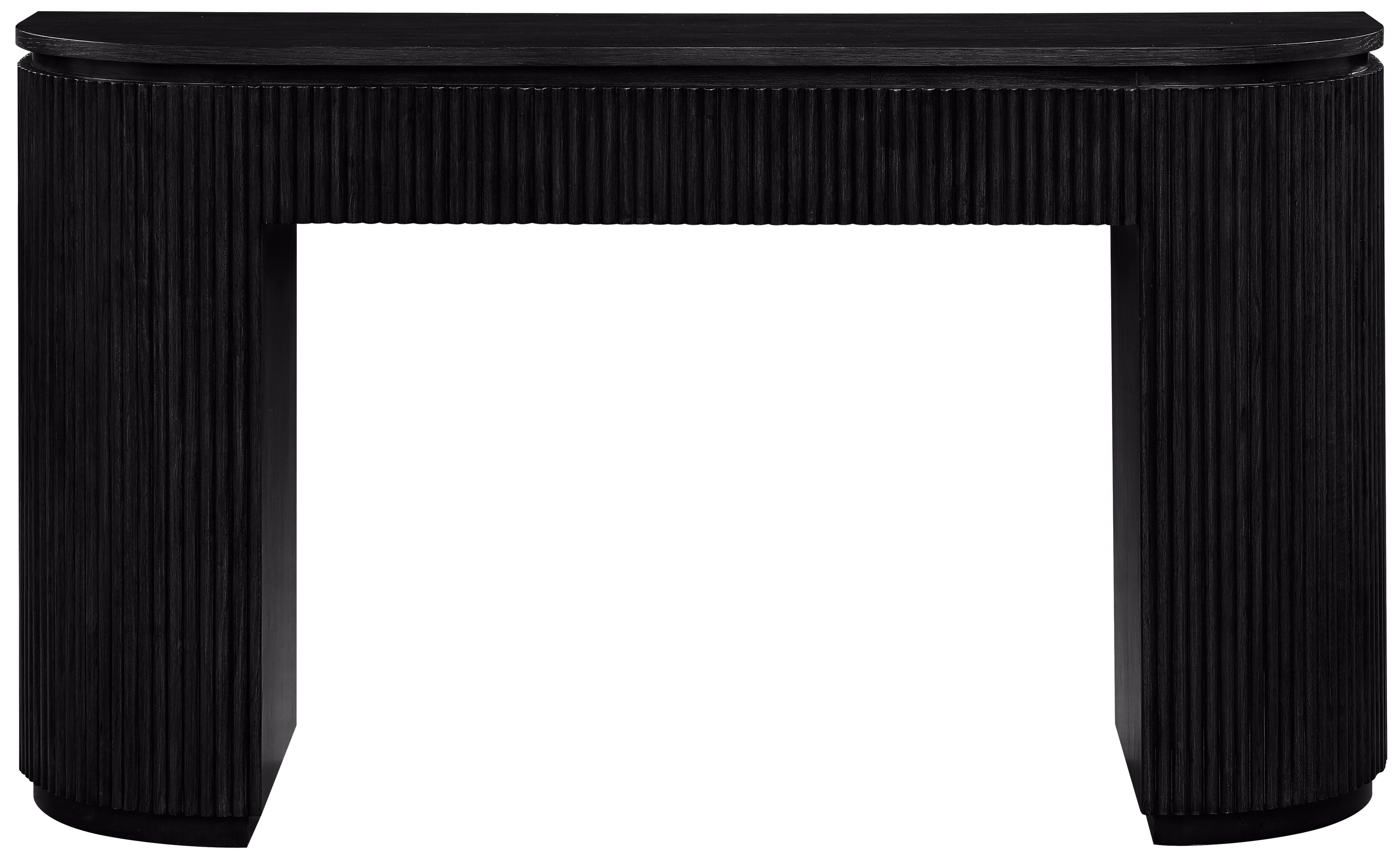 Astrid - Solid Wood And Oak Veneer Console Table - Black