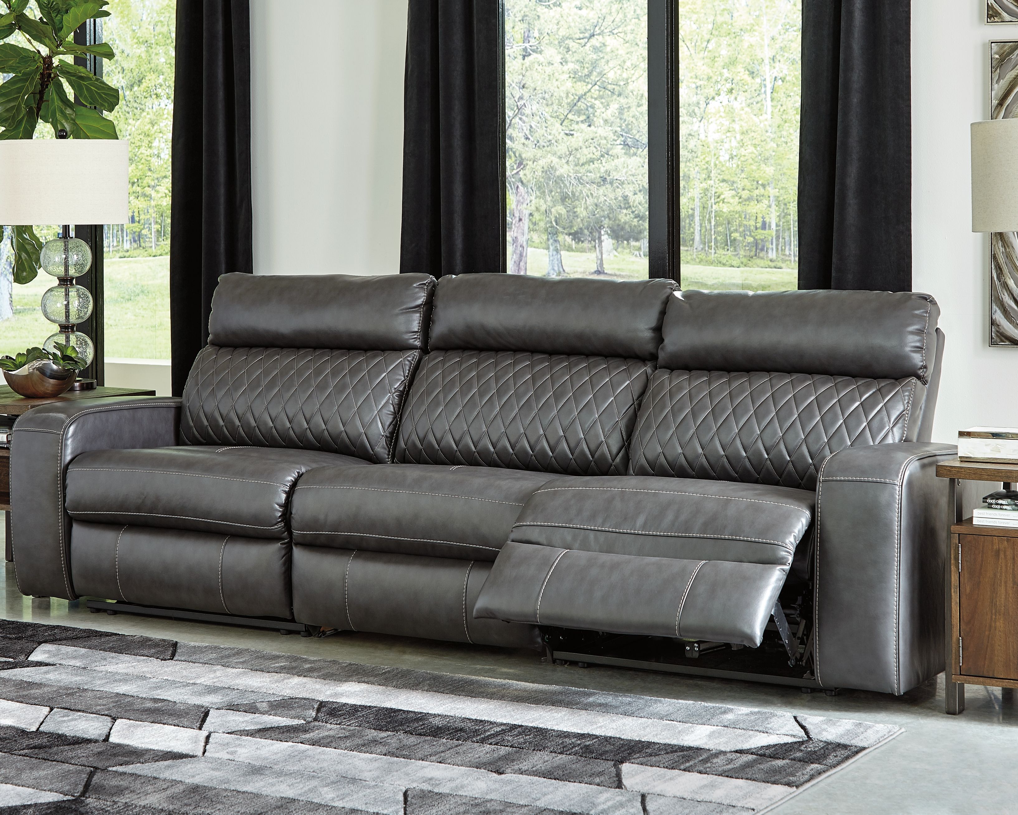 Ashley Furniture Samperstone - Sofa 3 Pc Sectional - Gray - Image 3