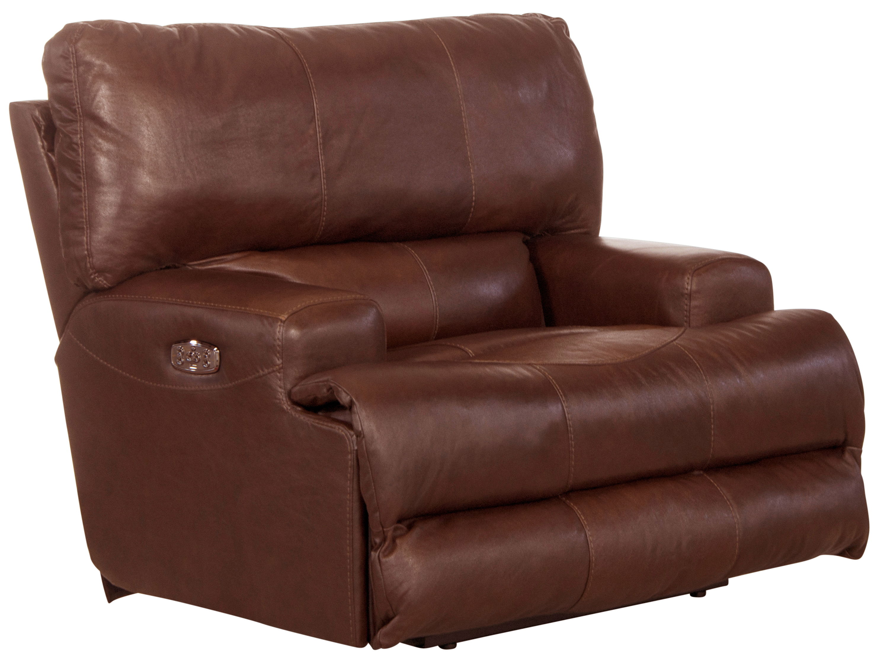 Wembley - Italian Leather Match Power Lay Flat Recliner With Power Adjustable Headrest & Lumbar - Walnut
