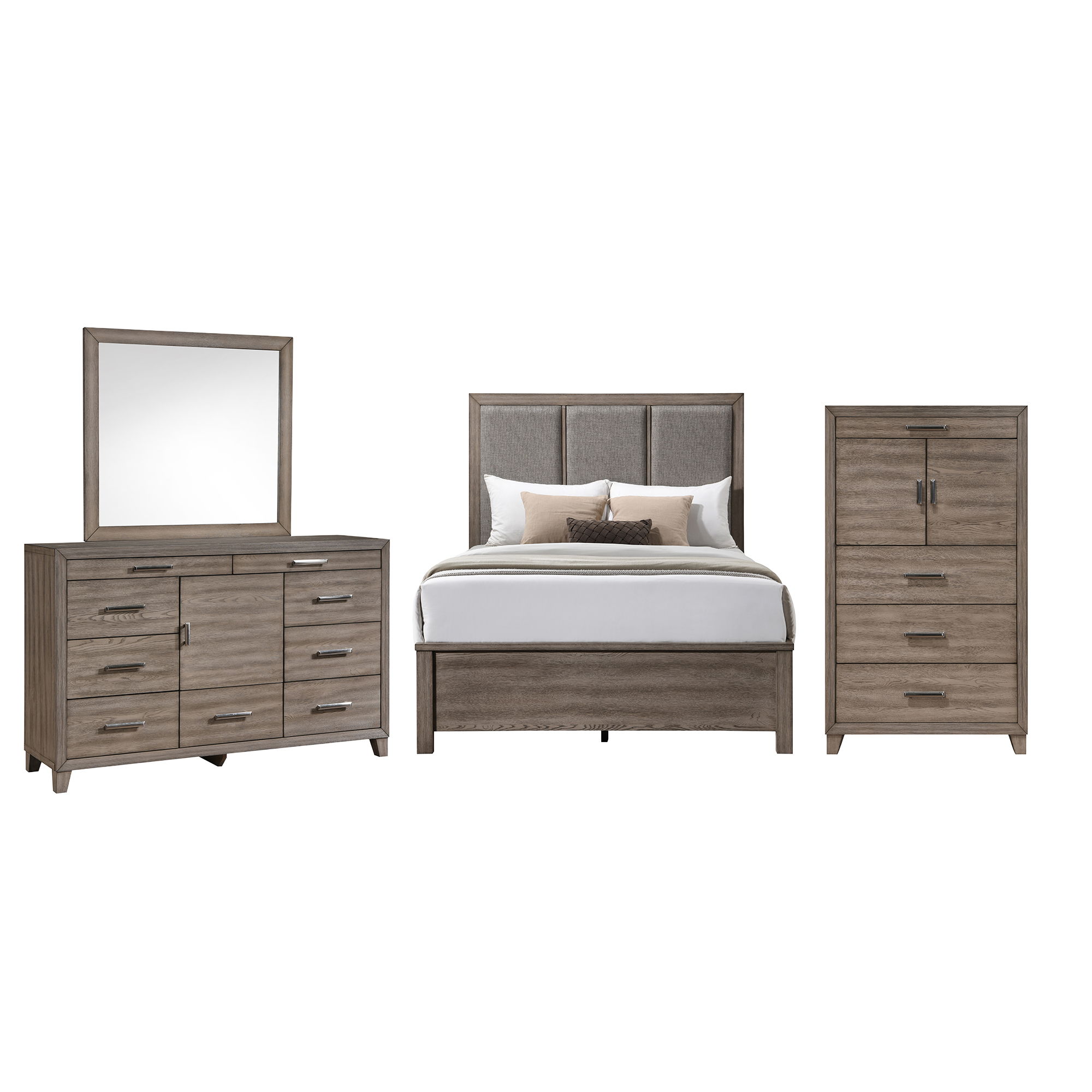 Queen · 4 Pc · Bed, Dresser, Mirror, Chest