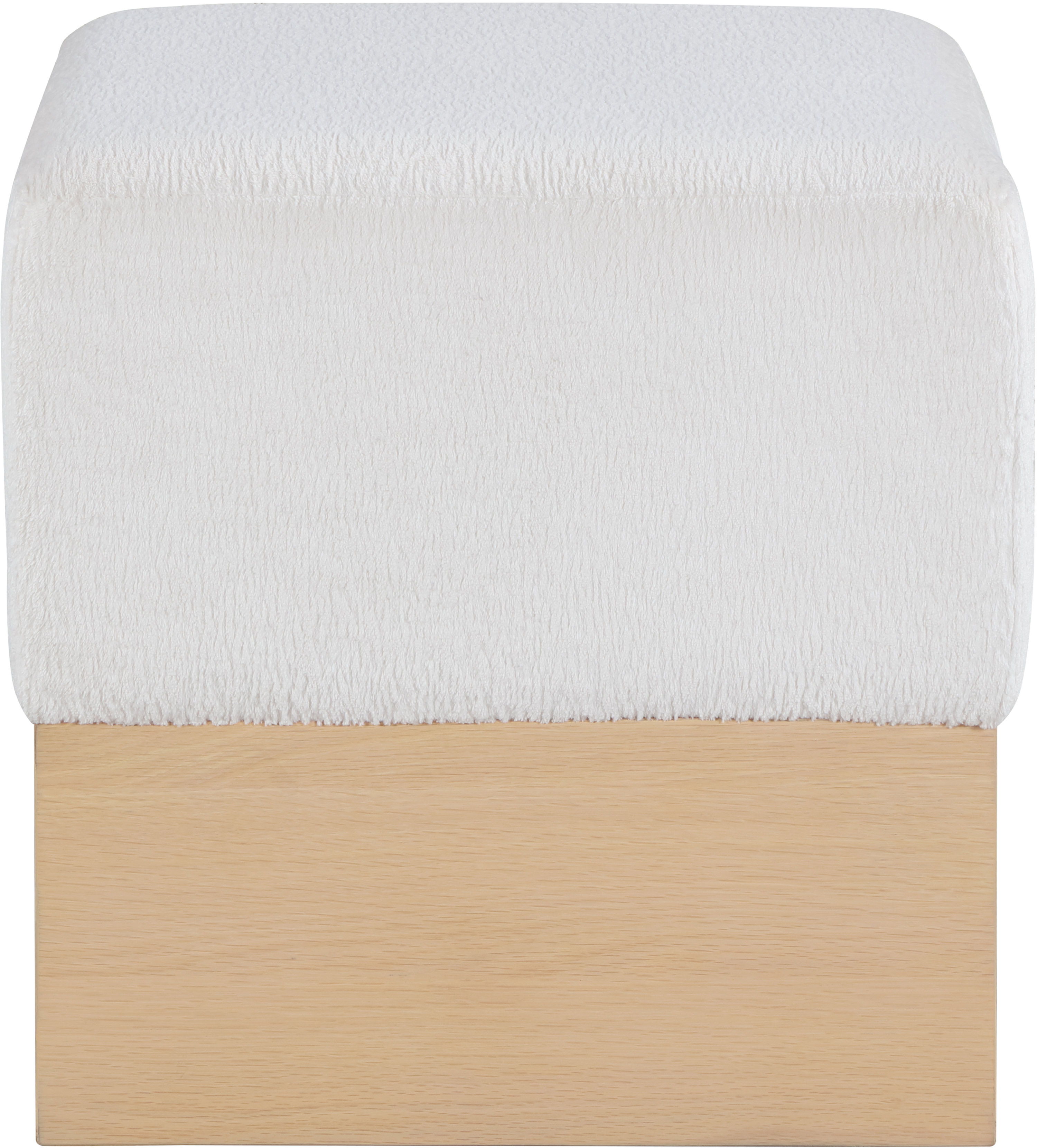 Havre - Ottoman / Stool With Natural Base - Cream