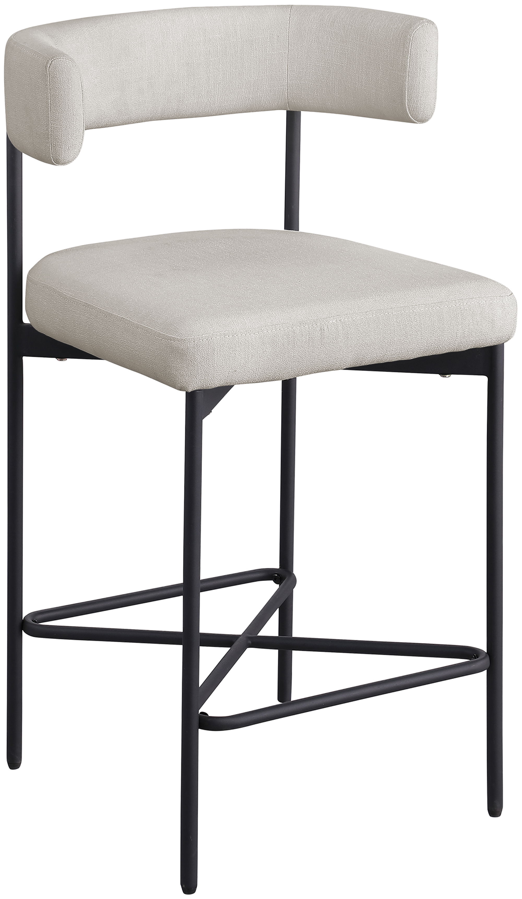 Rivage - Durable Stool With Black Frame (Set of 2) - Beige