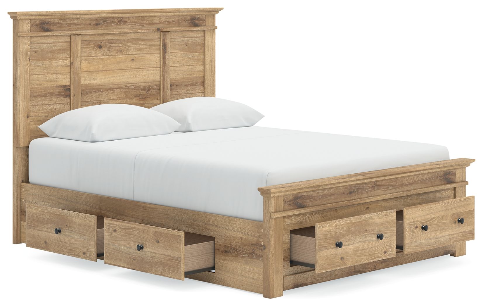 Ashley Furniture Makidern - Queen Panel Storage Bed With Under Bed Storage Unit And Storage Footboard - Tan - Image 5