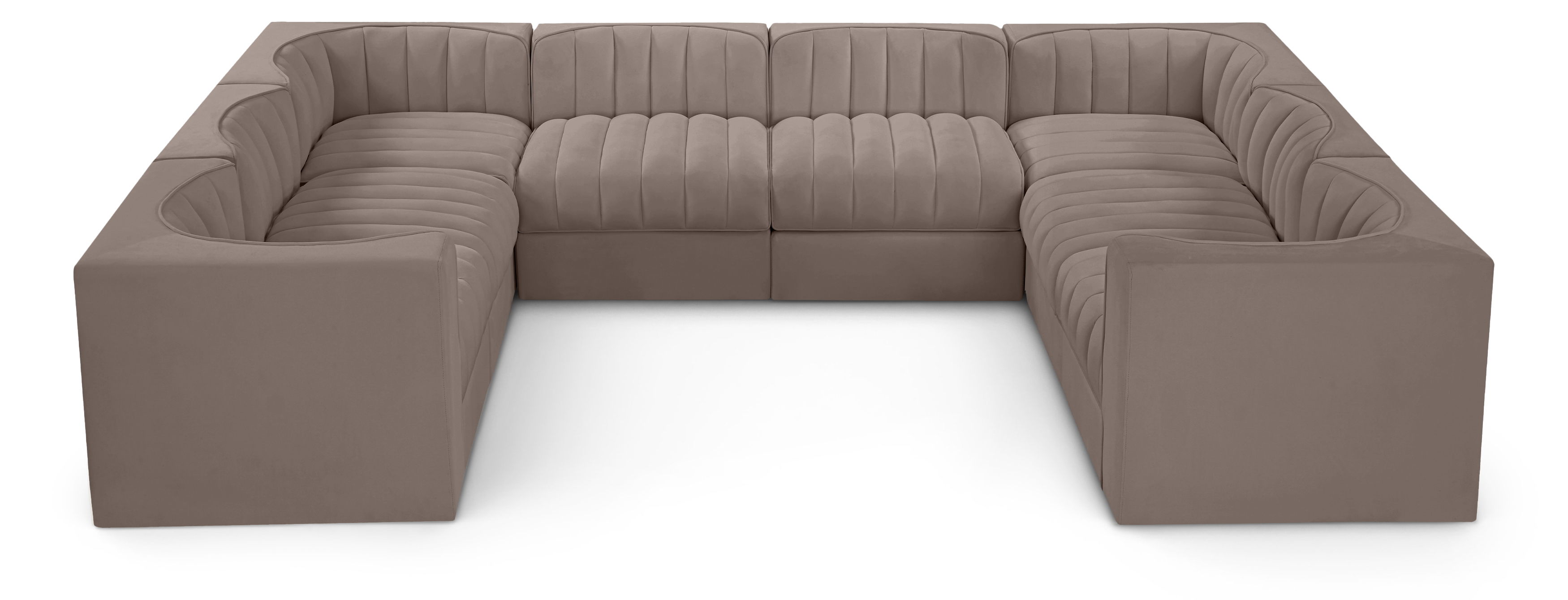 Velvet Performance Fabric Upholstered Modular Sectional