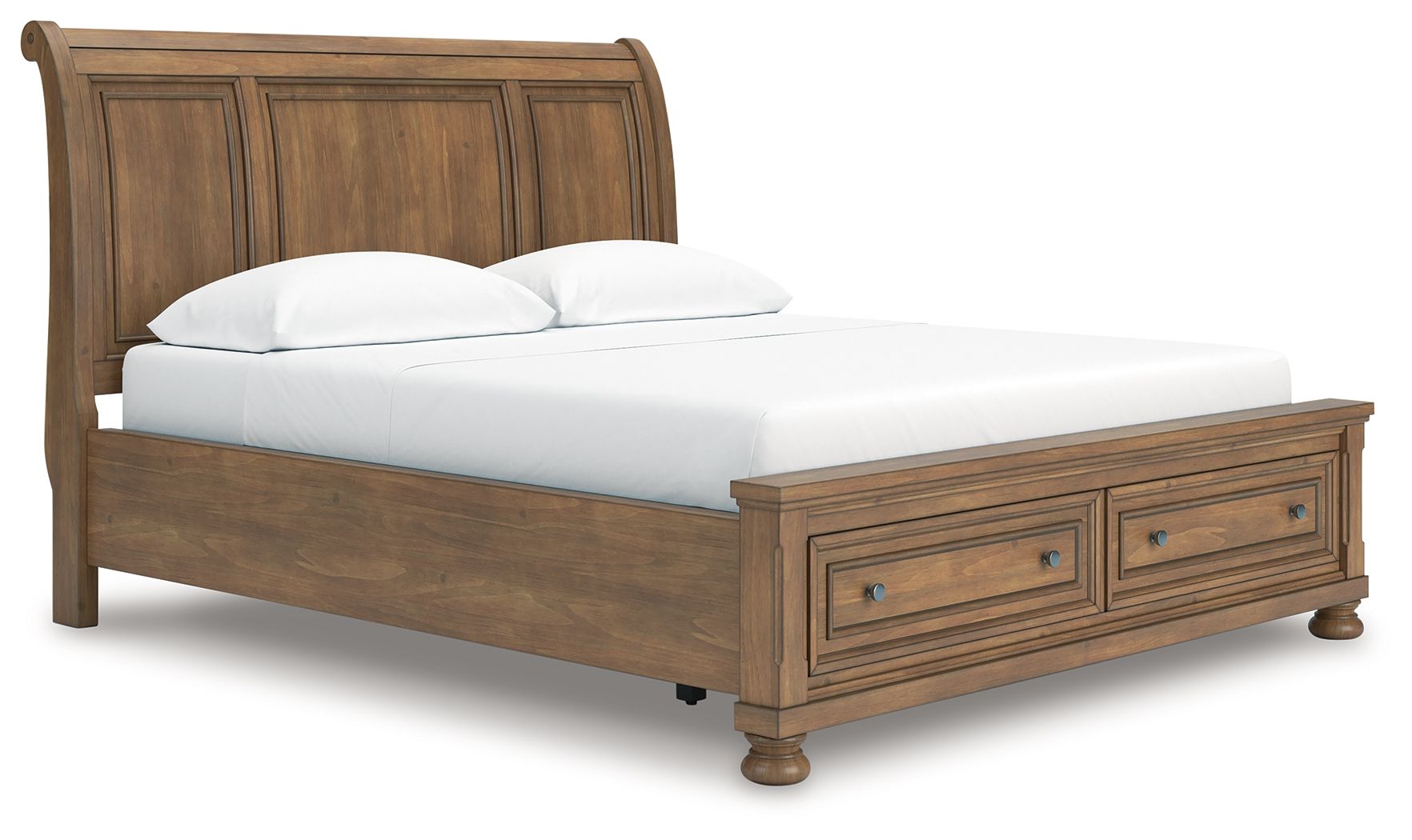 Feddinger - California King Storage Sleigh Bed - Medium Brown