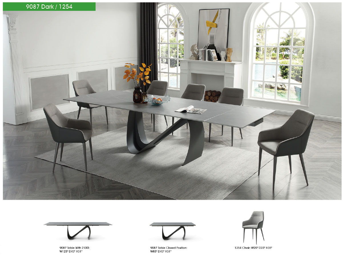 9087 - Dining Table - Dark Gray