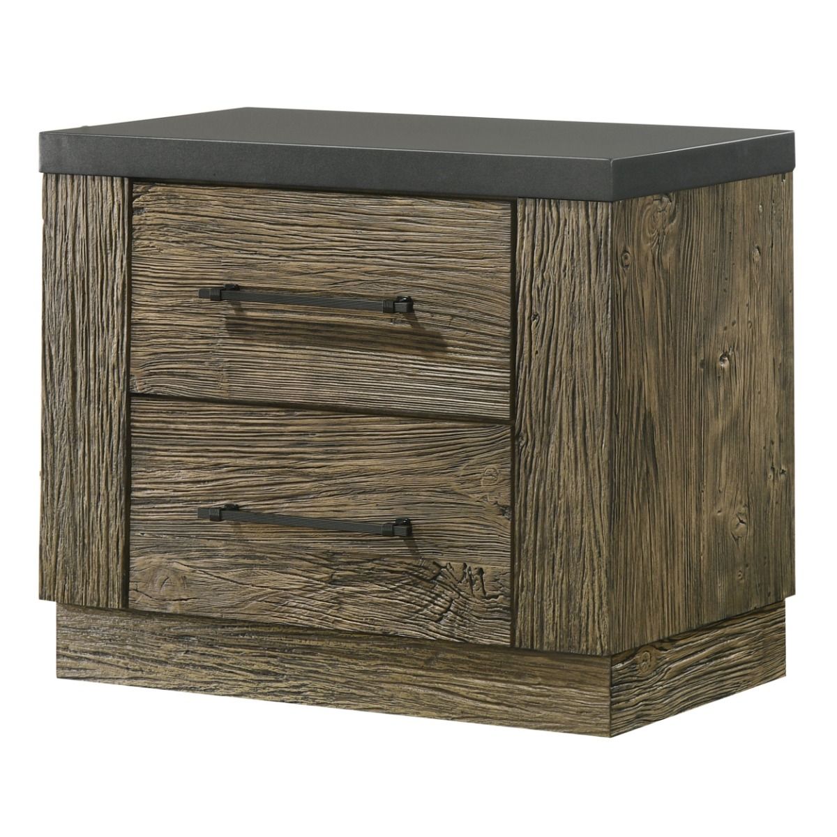 Lance - Nightstand - Tree Bark, light brown