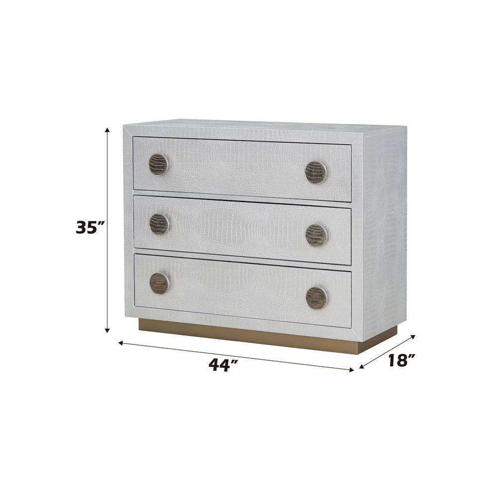 Anpu - Console Cabinet - Silver Faux Crocodile Skin, light gray, view 6