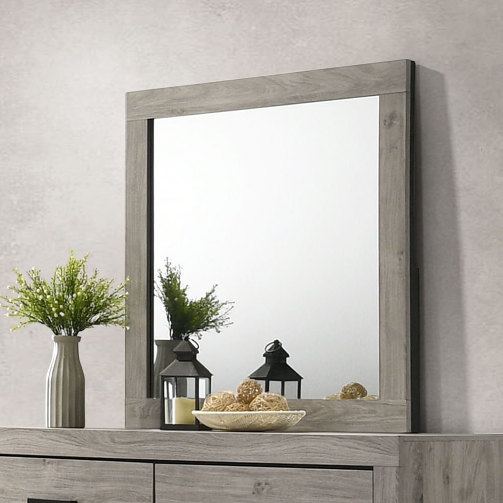 Mari - Mirror - Light Gray Finish, gray