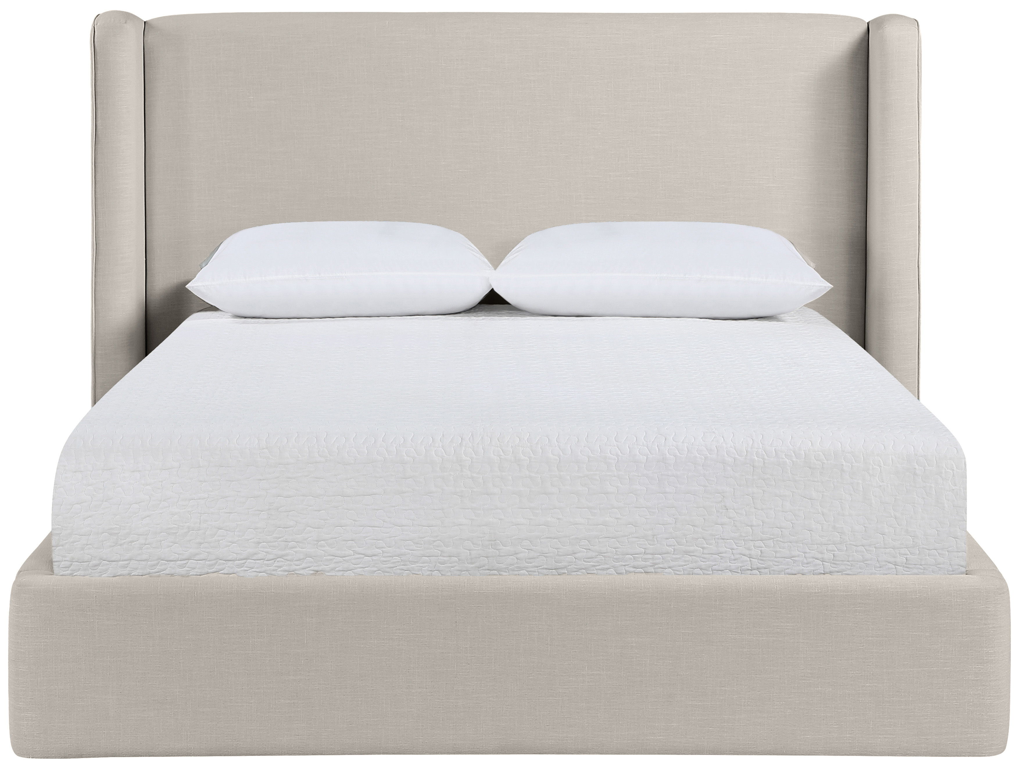 Kendall - Linen Textured Fabric Upholstered Full Bed - Beige
