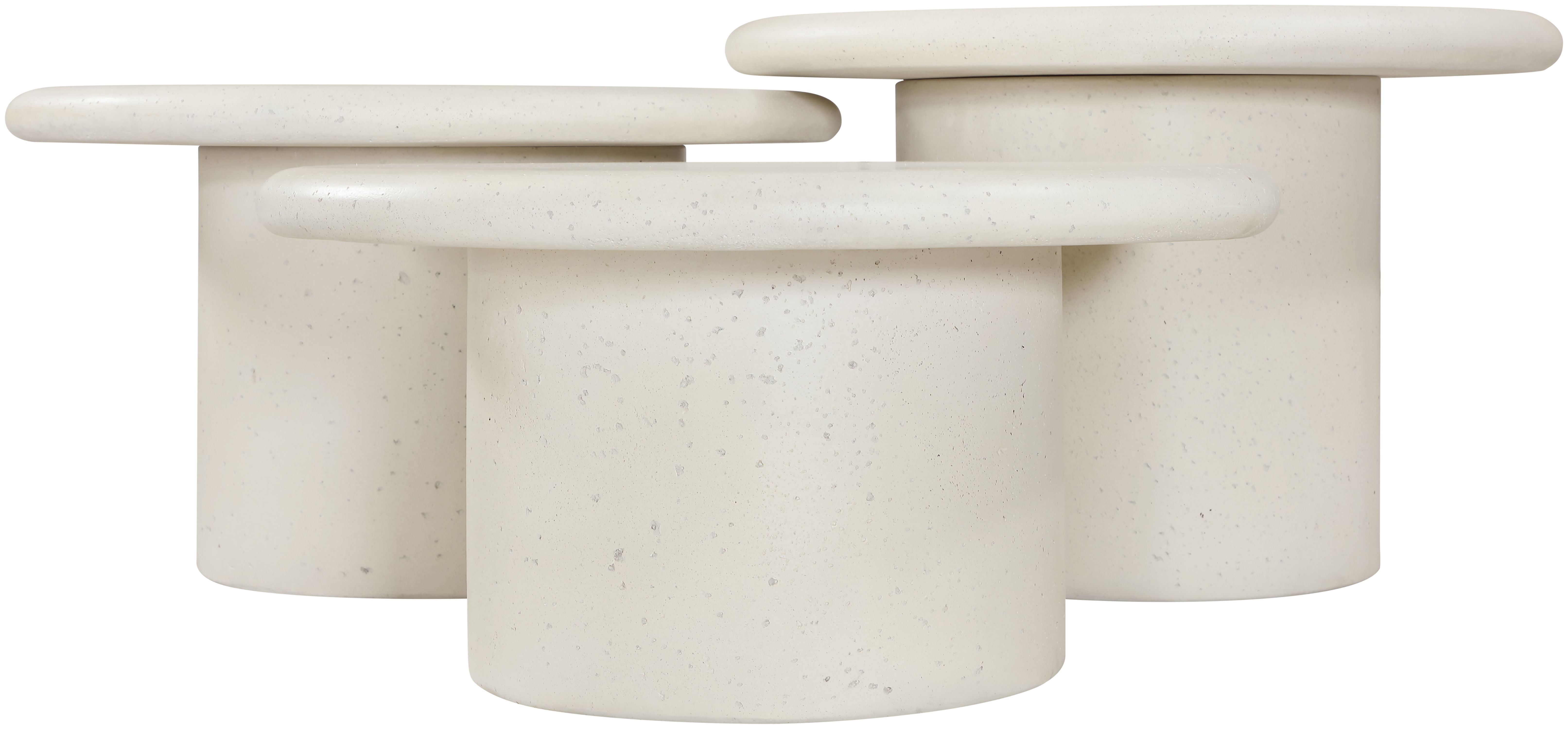 Emara - 3 Piece Concrete And Fiberglass Indoor / Outdoor Coffee Table - Cream