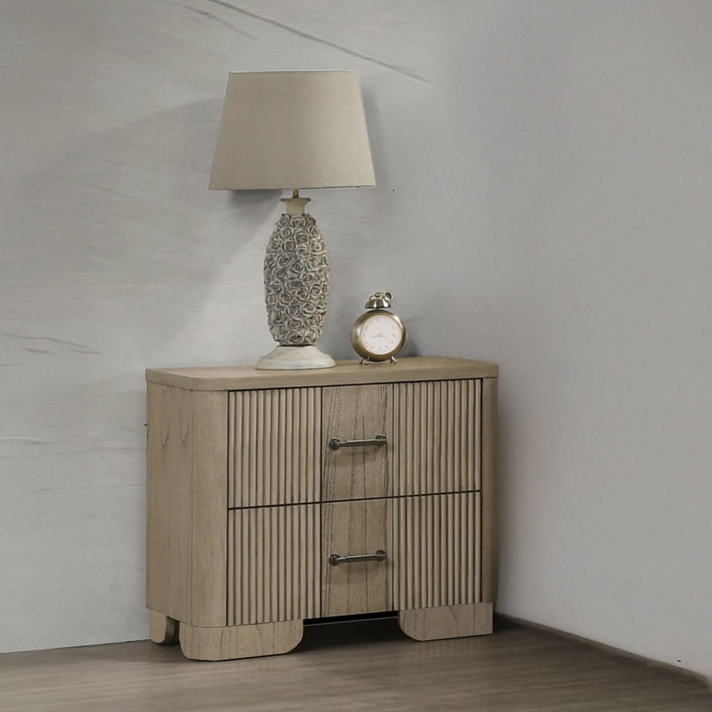 Lakkari - Nightstand - Antique Oak, light brown