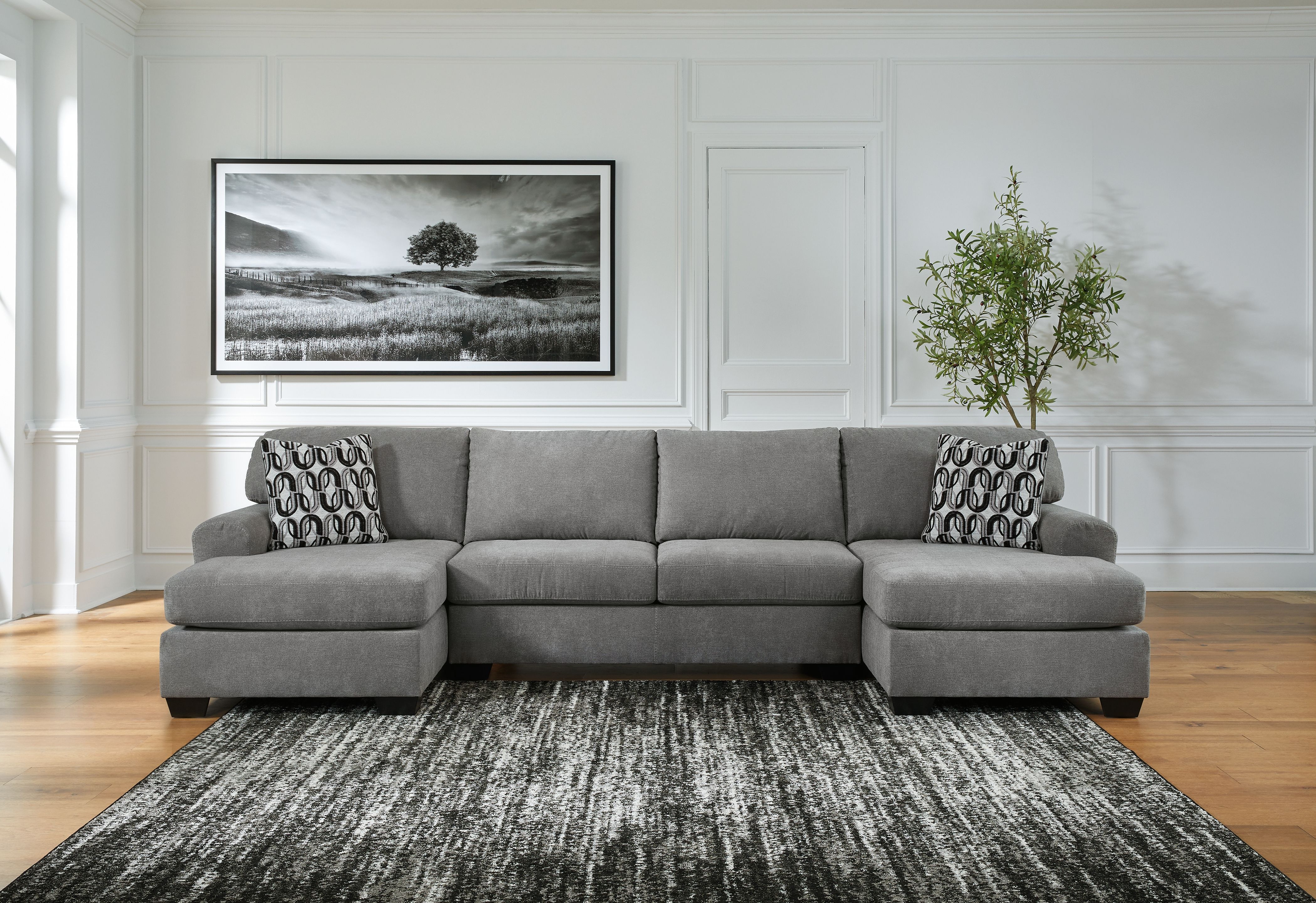 Ashley Furniture Birkdale Court - 3-Piece Sectional With LAF And RAF Corner Chaises - Gray - Image 4
