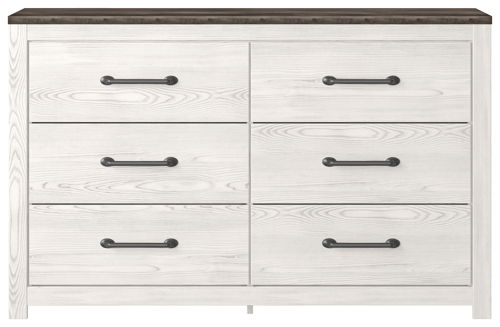 Gerridan - Six Drawer Dresser - White / Gray, white