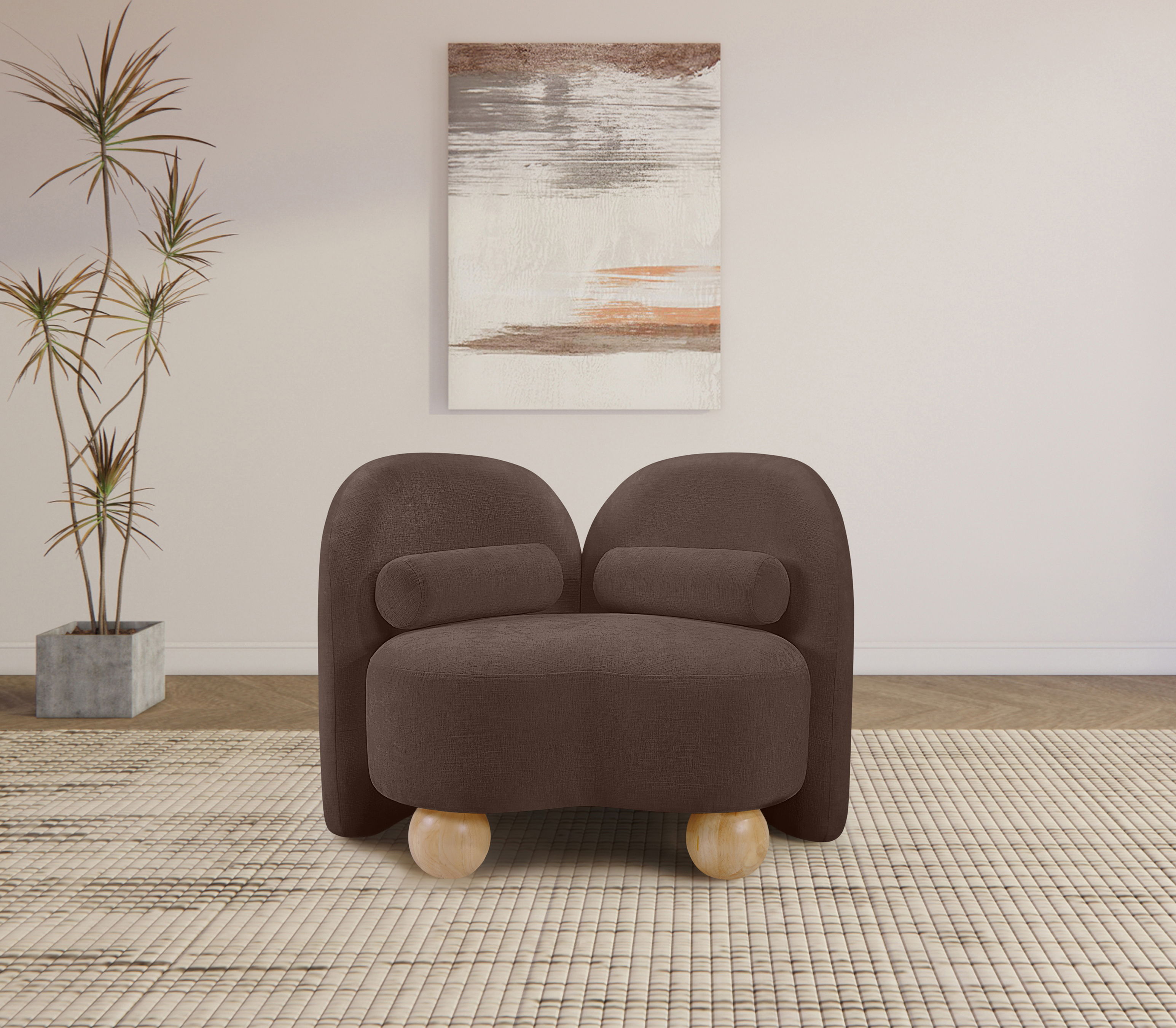 Daphne - Chenille Chair - Brown