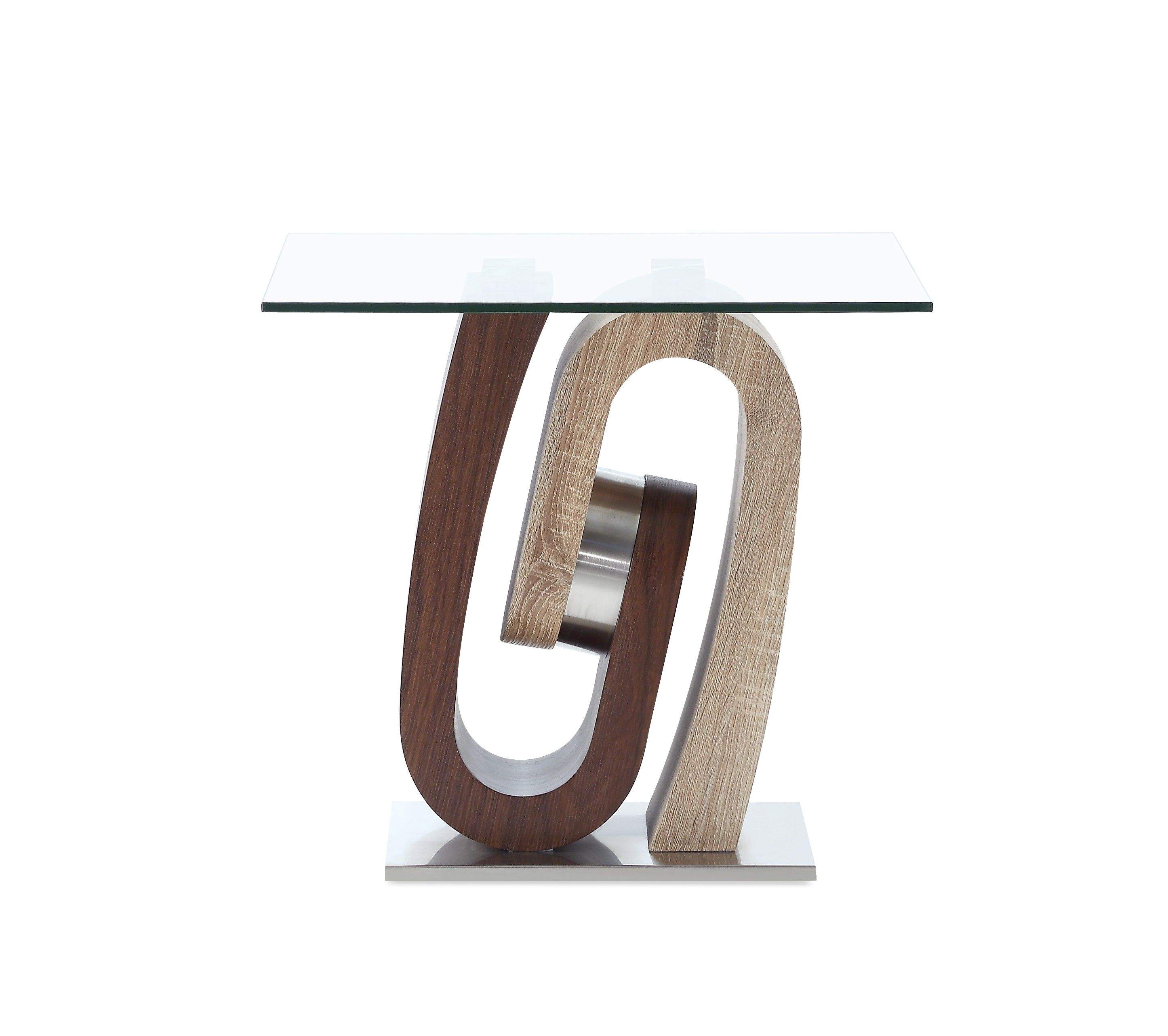 T4126 - End Table Column - Dark Brown / Oak