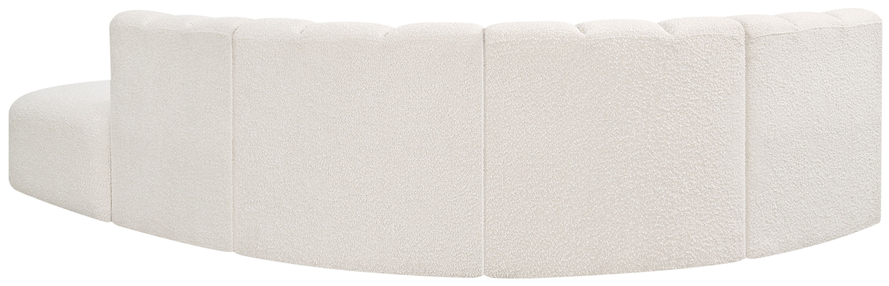 Arc - Boucle Fabric 5 Piece Corner Modular Sofa - Cream