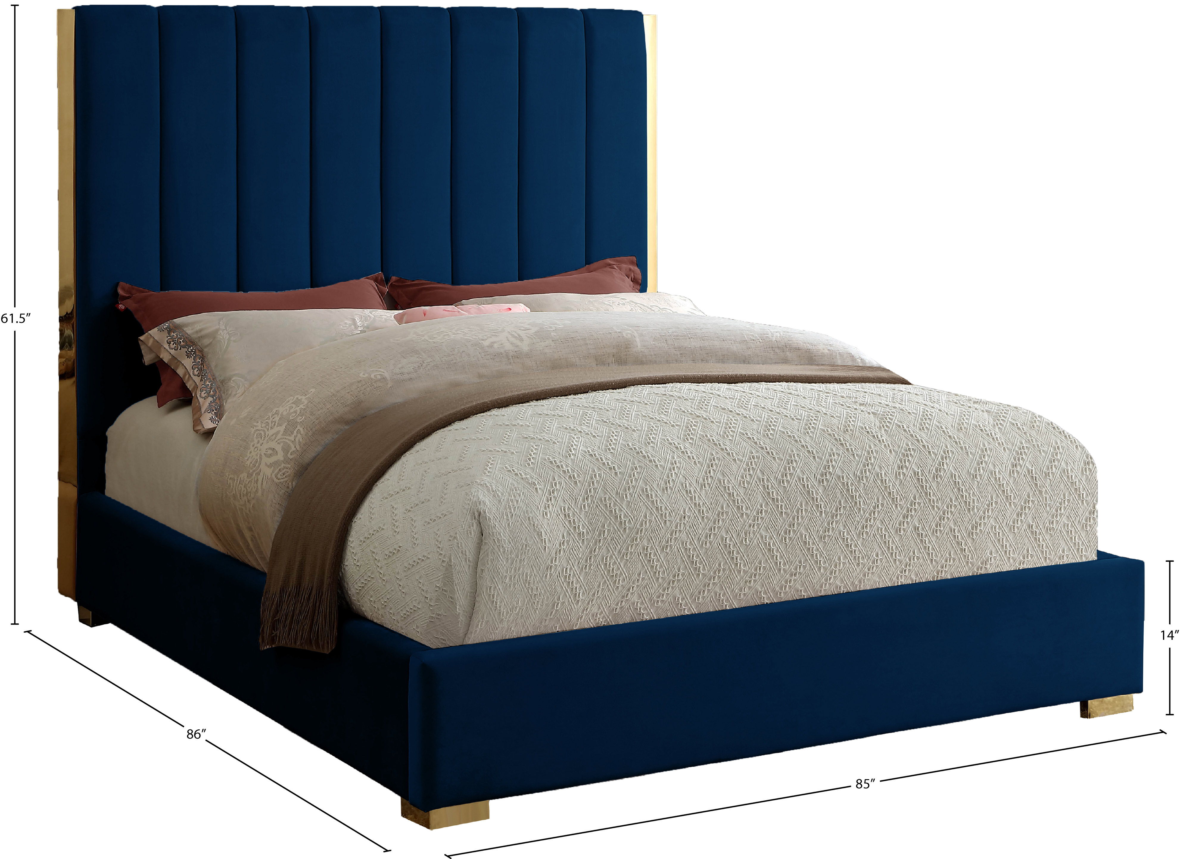 Becca - King Bed - Navy