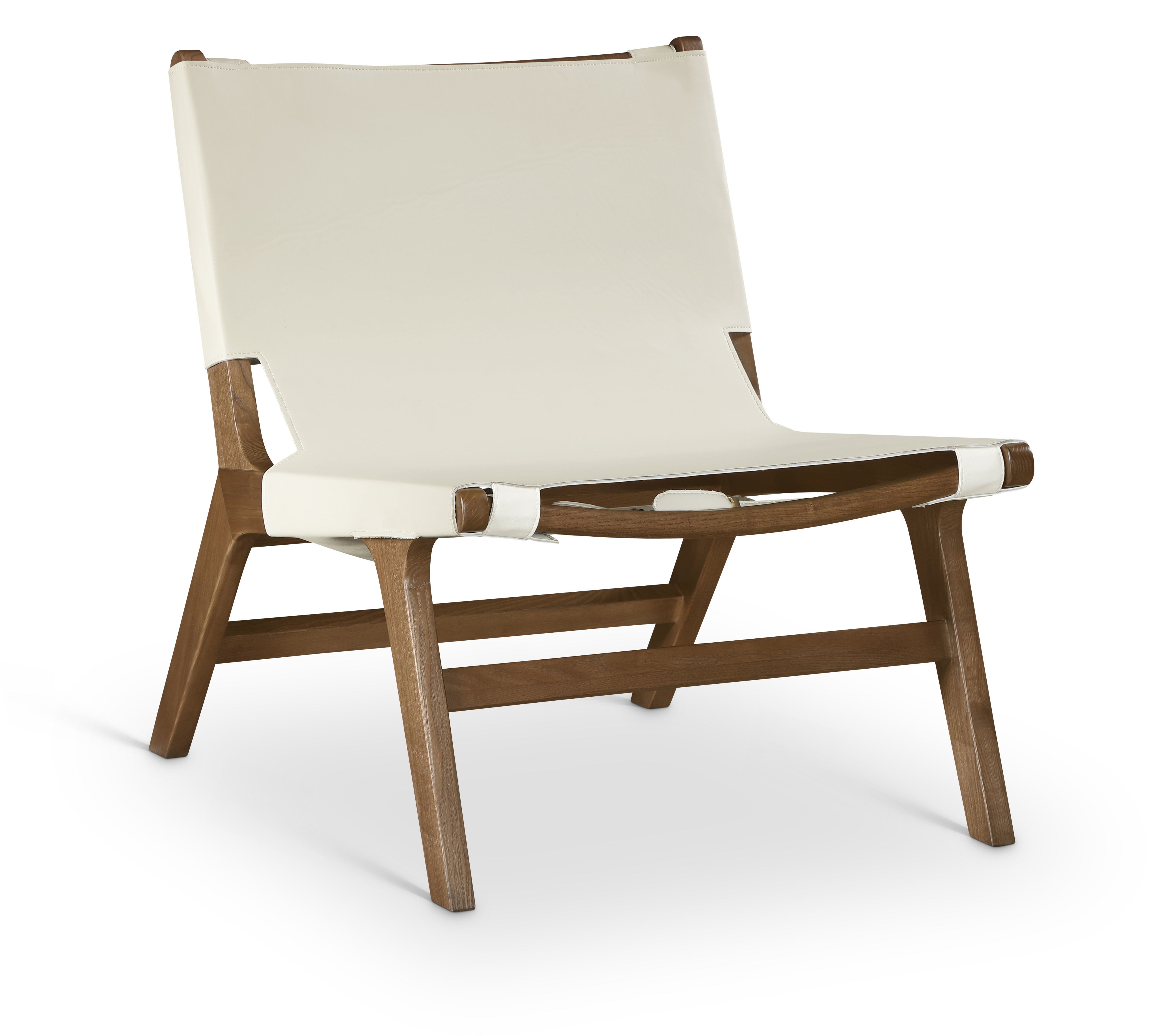 Rawlins - Vegan Leather Upholstered Accent Chair - Cream