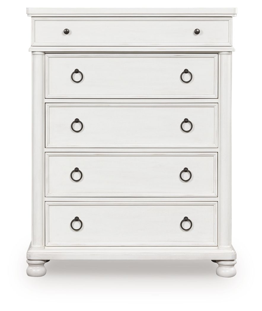 Rowlenstown - Five Drawer Chest - Antique White