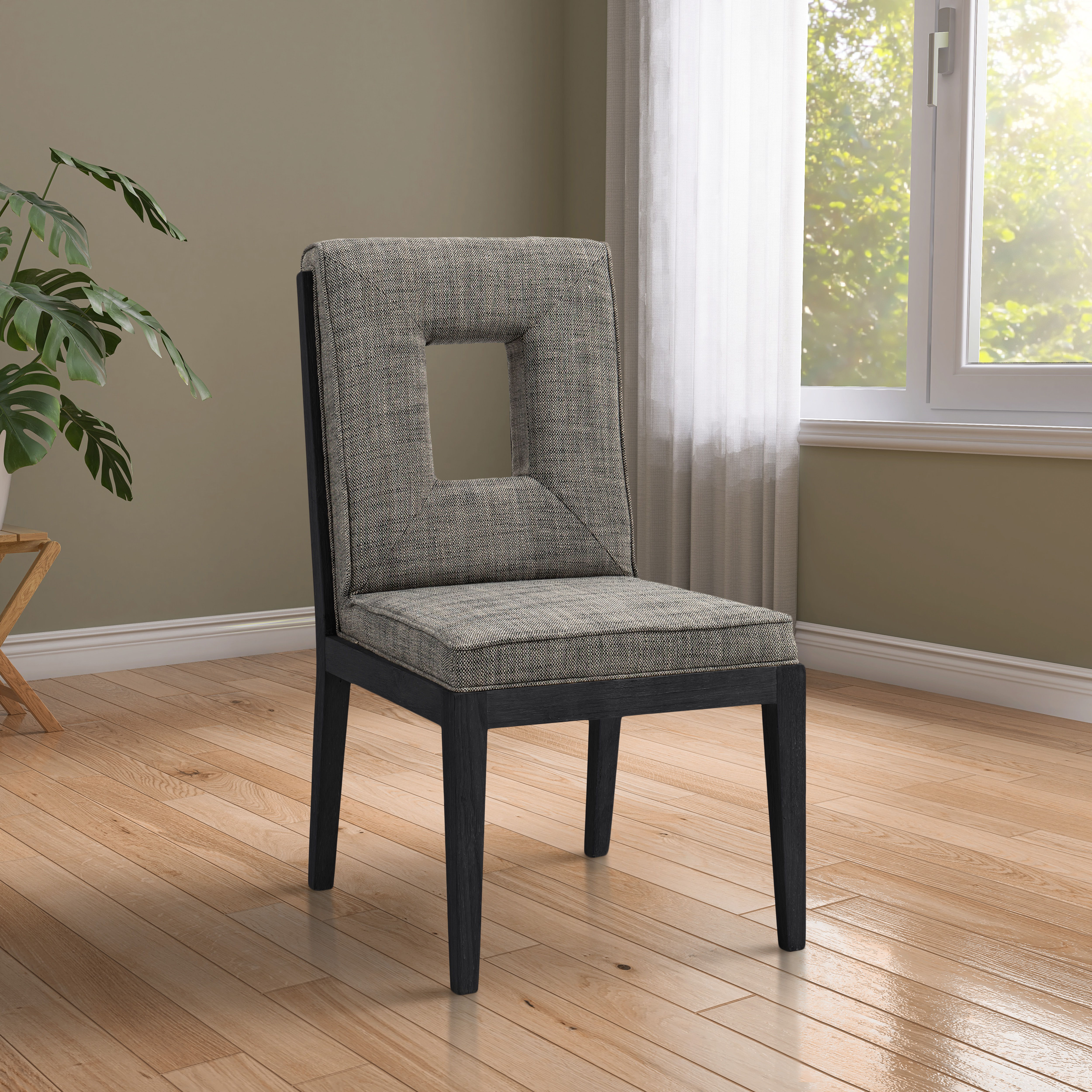 Gwendolyn - Dining Side Chair With Black Frame (Set of 2) - Gray