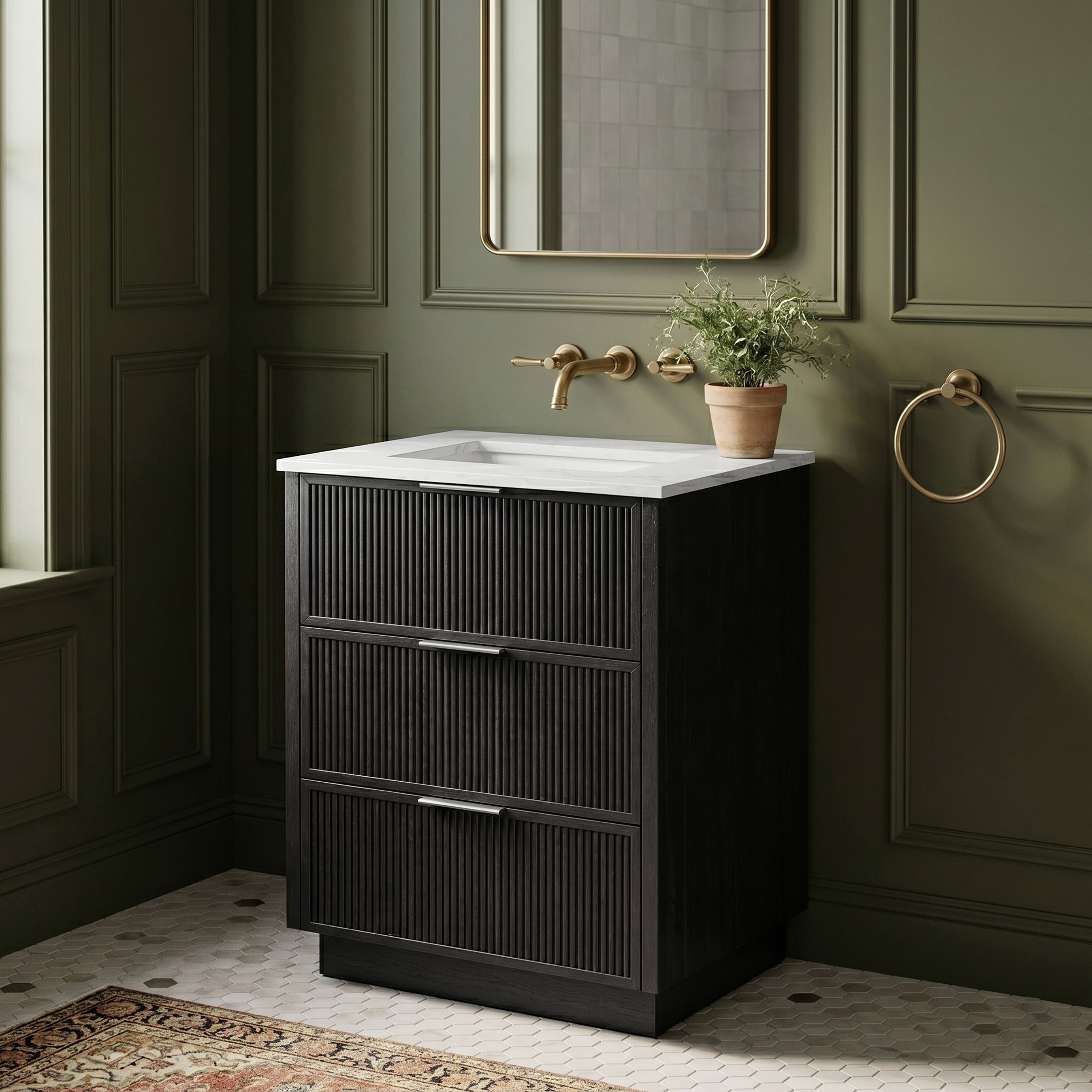 Willard - 24'' Bathroom Vanity - Black / White