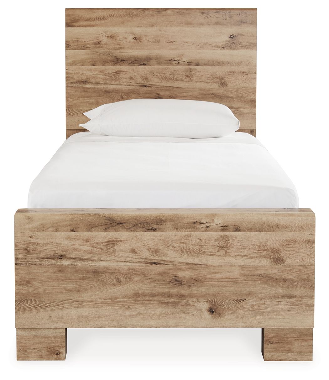 Ashley Furniture Hyanna - Twin Panel Bed With 2 Side Storage - Tan - Image 5
