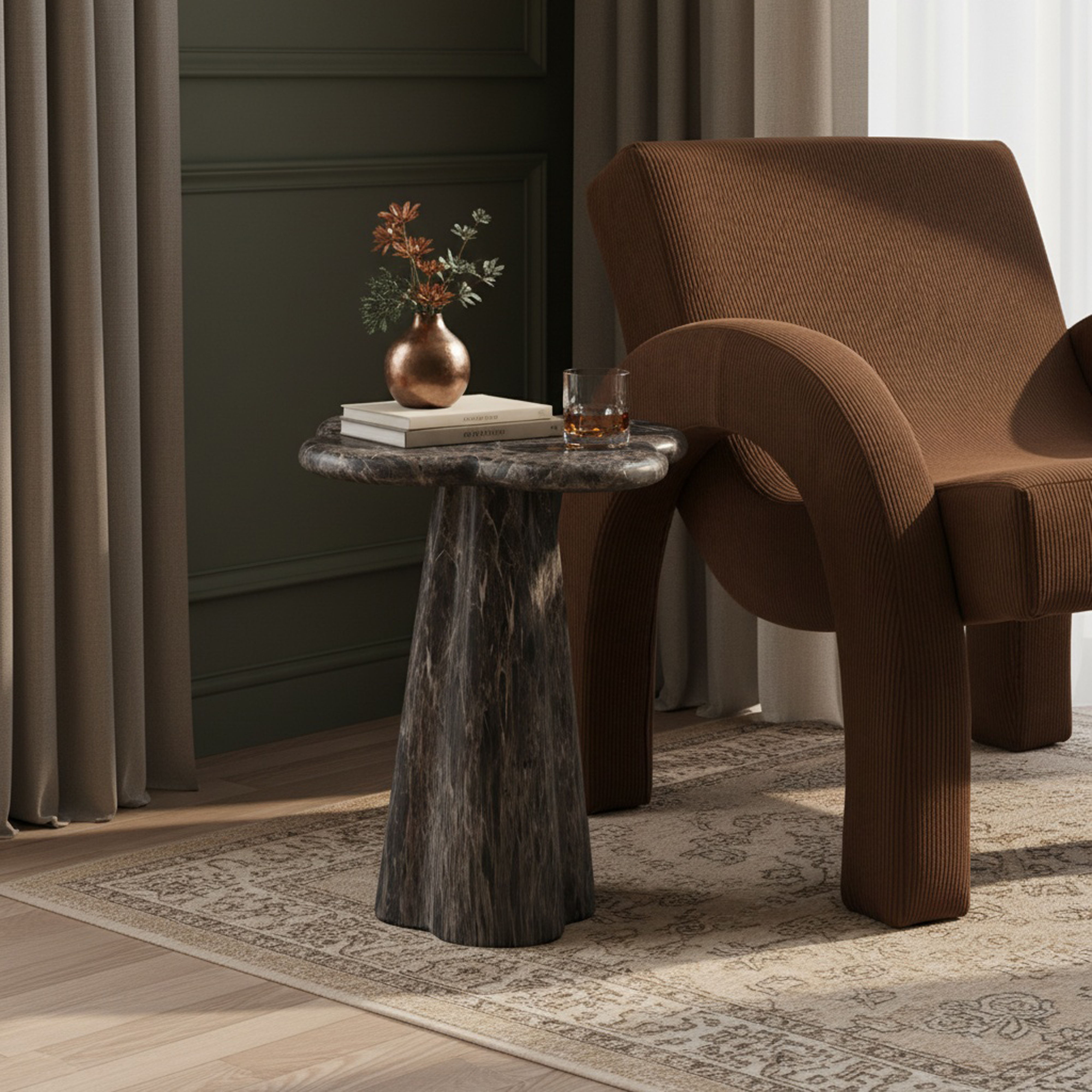 Nola - Concrete Indoor / Outdoor End Table - Brown