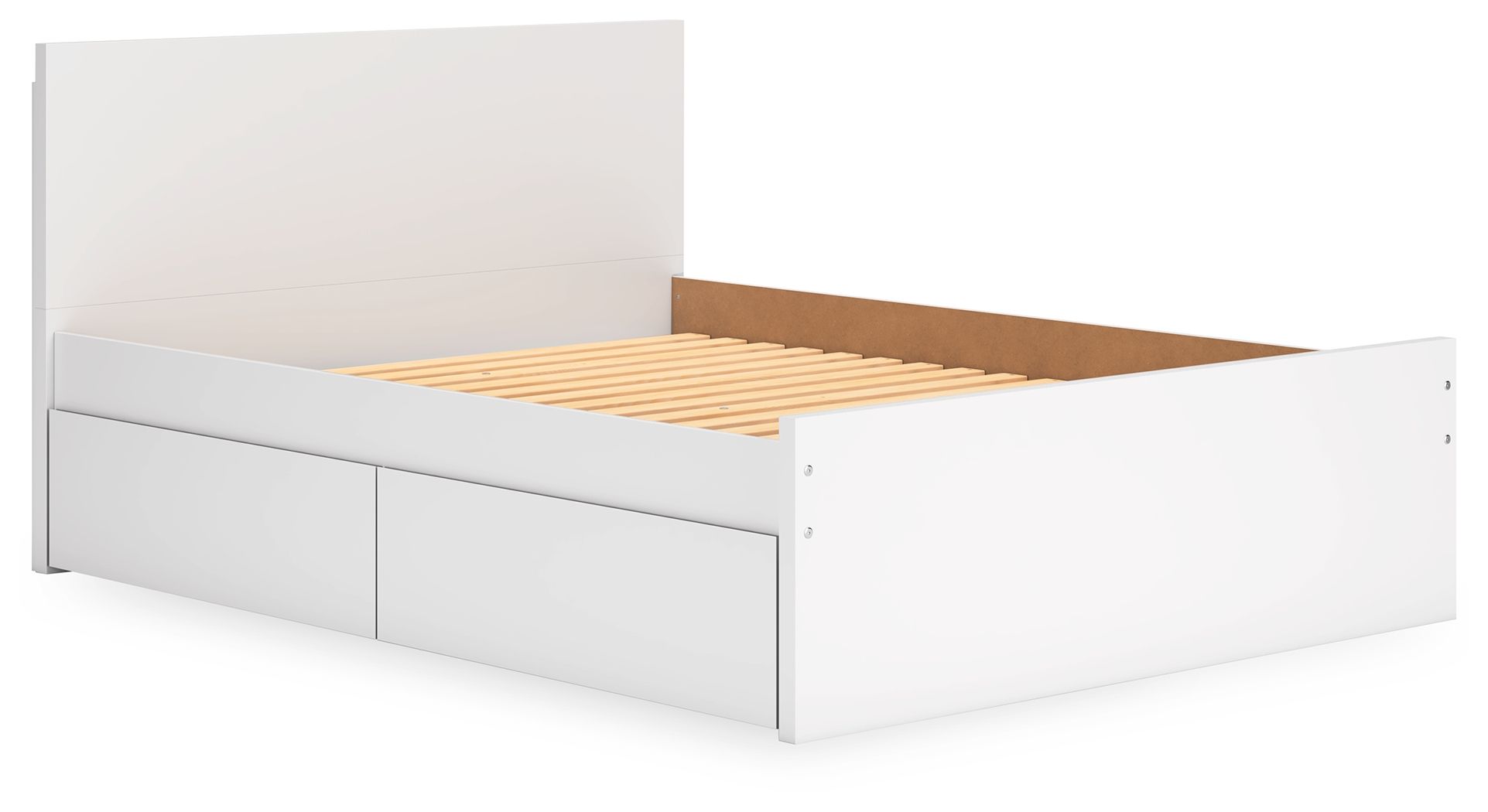 Onita - Queen Panel Platform Bed With 1 Side Storage - White