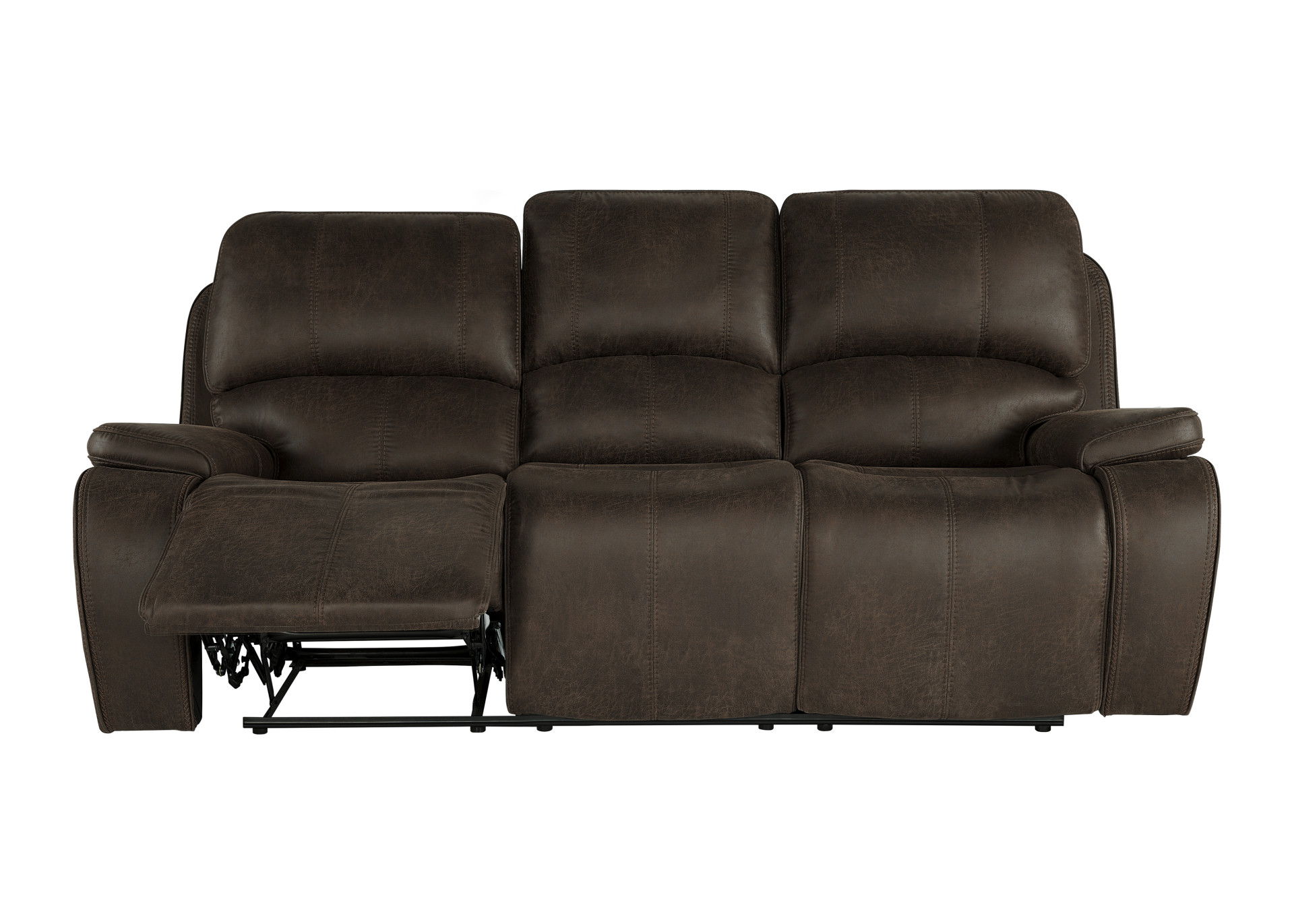 Brookings - Sofa With Dual Recliner - Brown, dark brown, view 6