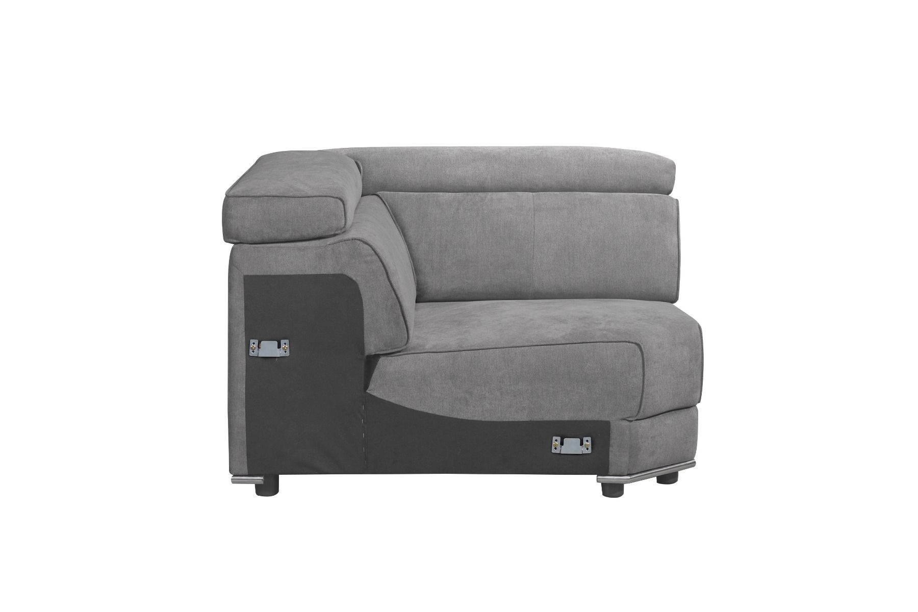 Alwin - Modular Wedge - Dark Gray Fabric, dark gray, view 2