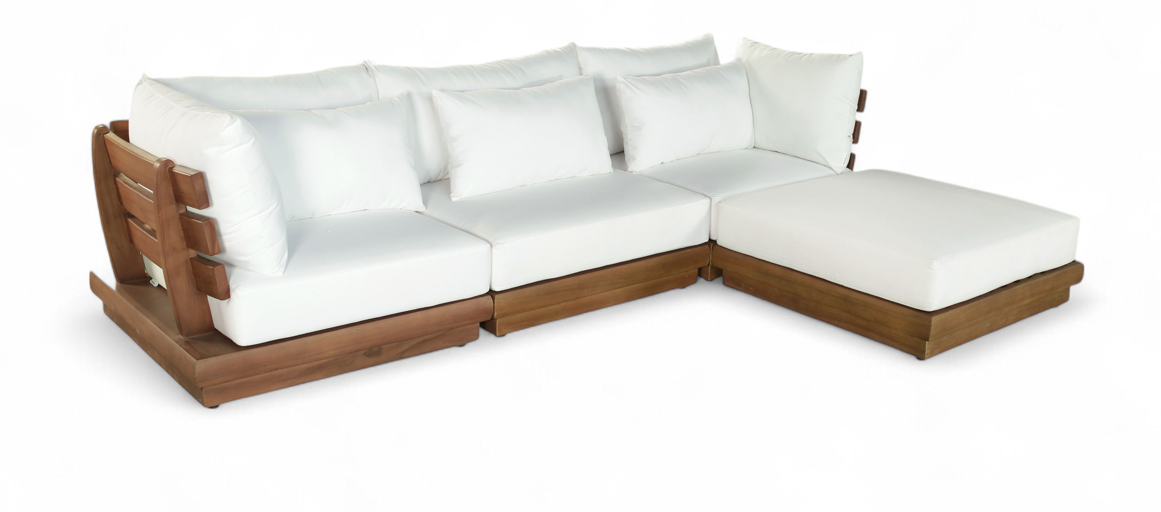 4 Pc · Water Resistant Fabric 113" Outdoor Patio Modular Sectional - Off